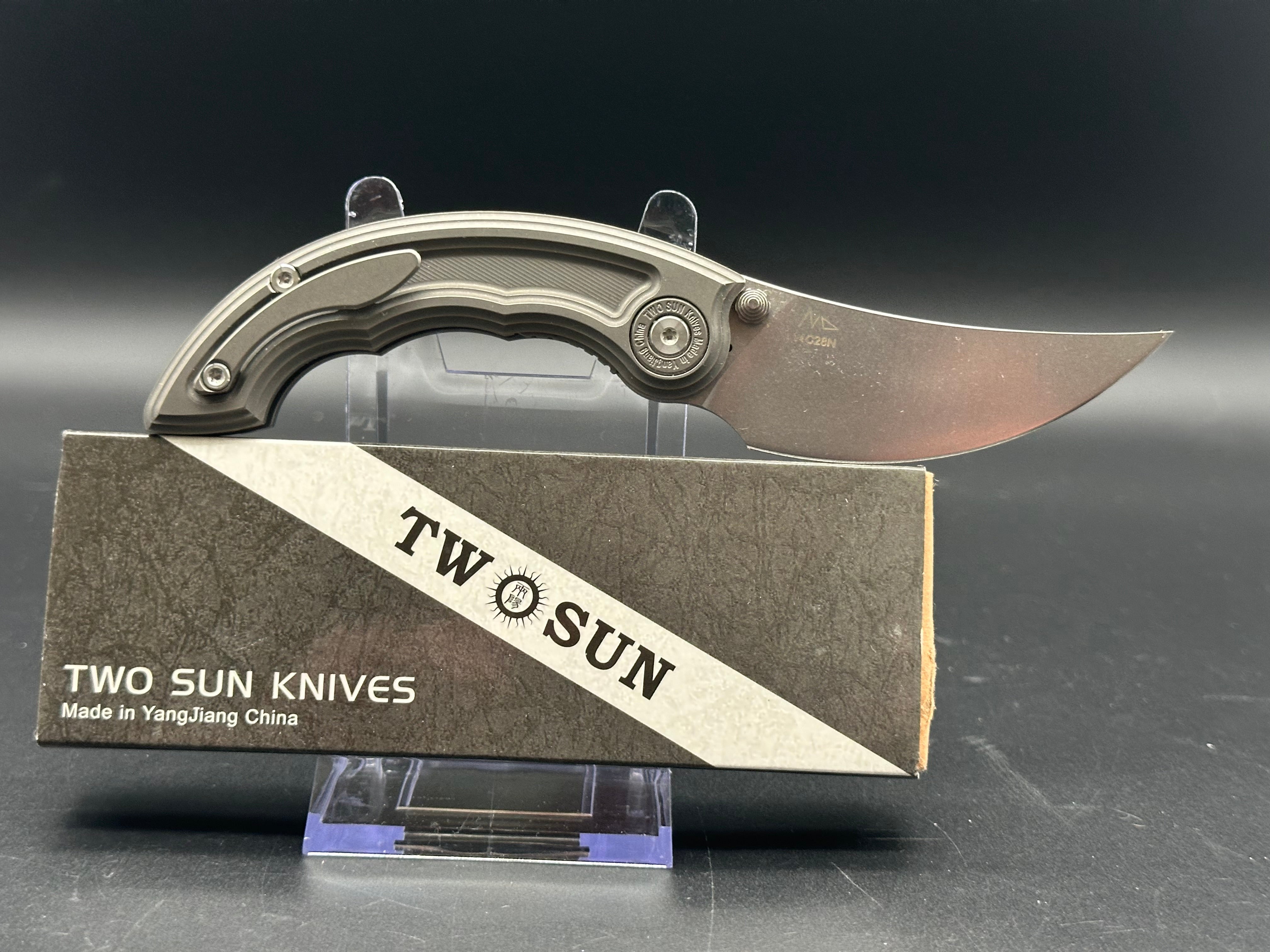 TwoSun TS325 titanium handle w/14c28n blade