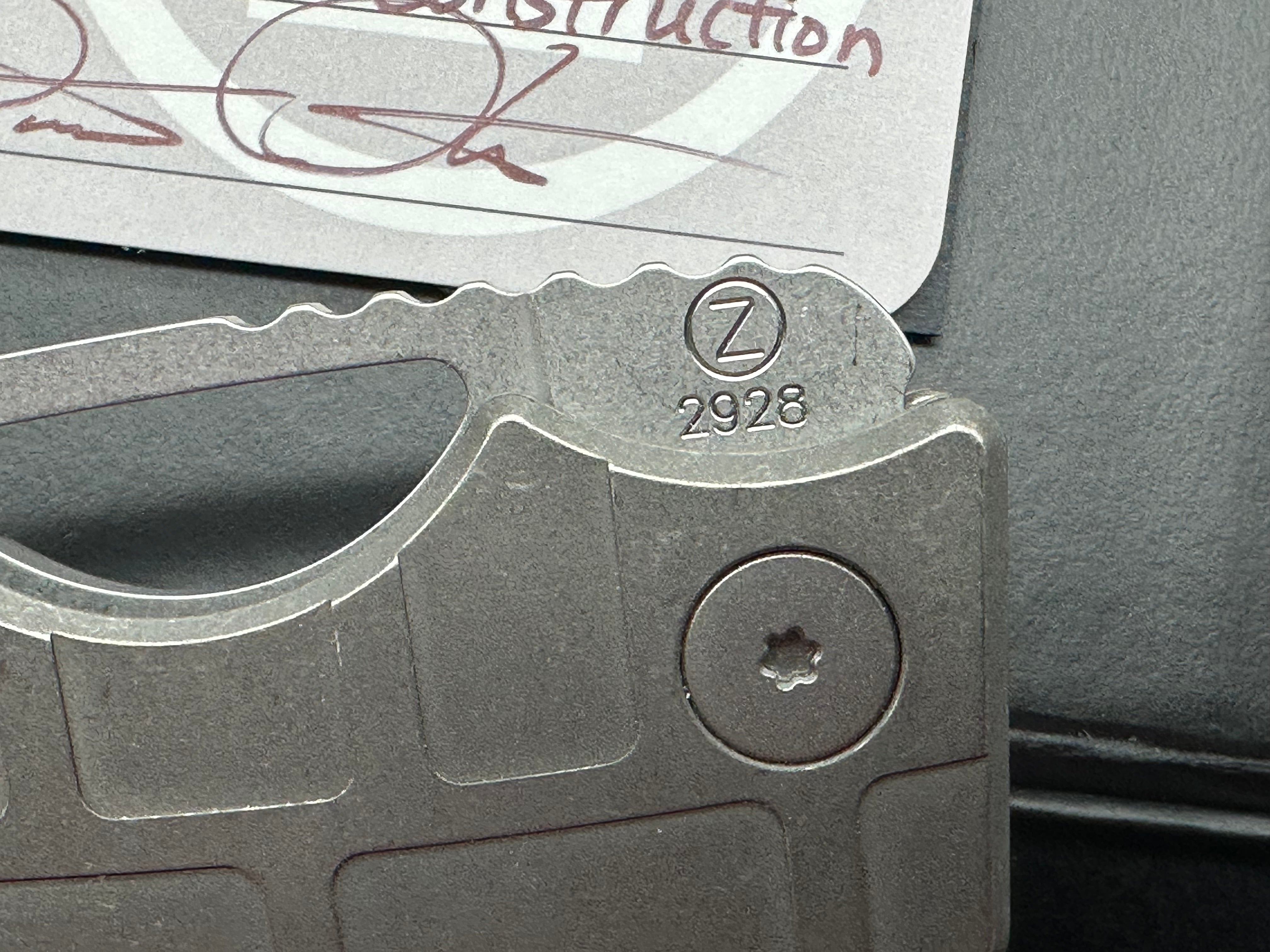 OZ Machine Company Roosevelt - #2928 Stonewashed Magnacut Blade, All Ti Construction