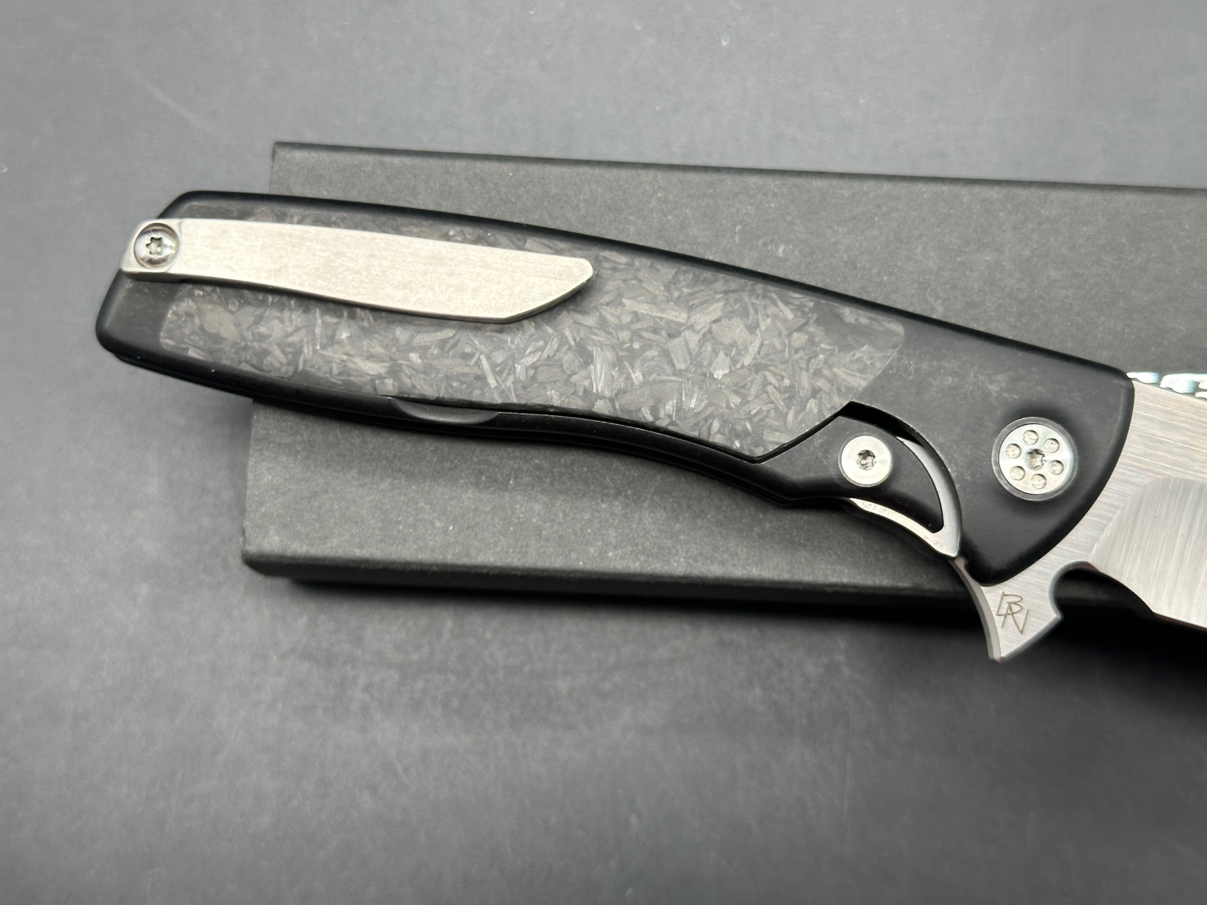 Sharp by Design Evo Typhoon, Belt Satin M390 Harpoon Tanto Blade