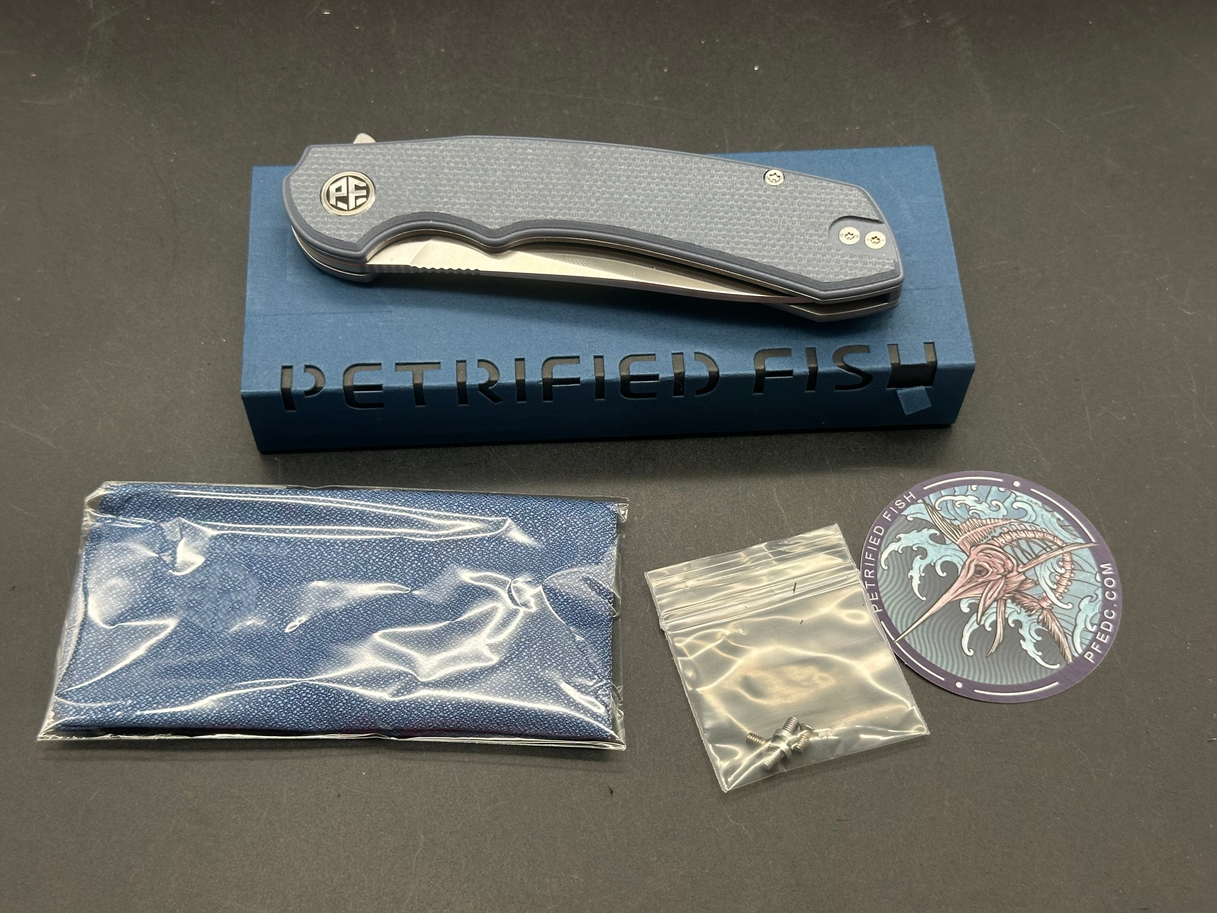 Petrified Fish PFP12- WaterSpout , 3.54" 14C28N Steel Blade, G10 Handle, Flipper Liner lock