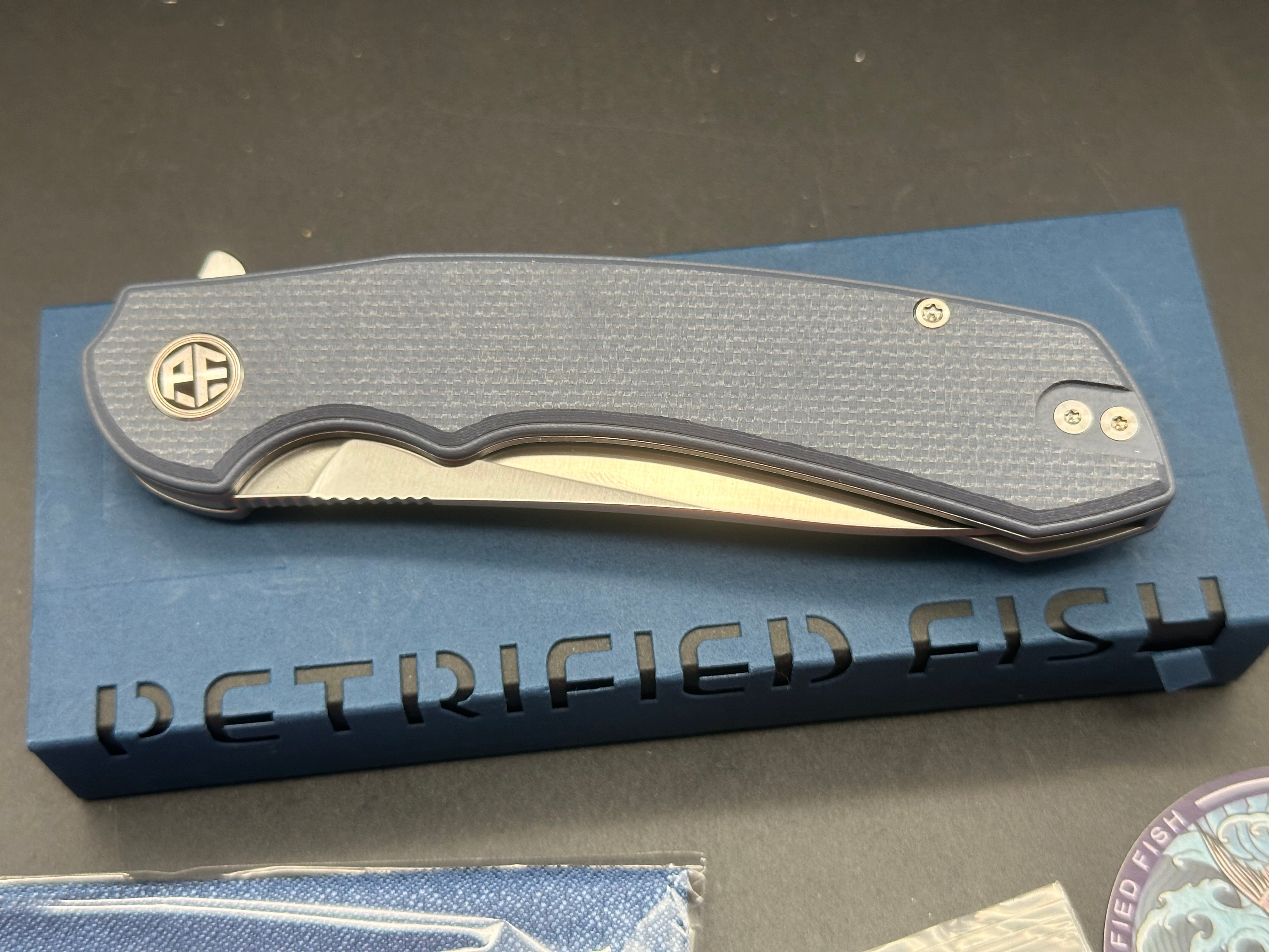 Petrified Fish PFP12- WaterSpout , 3.54" 14C28N Steel Blade, G10 Handle, Flipper Liner lock