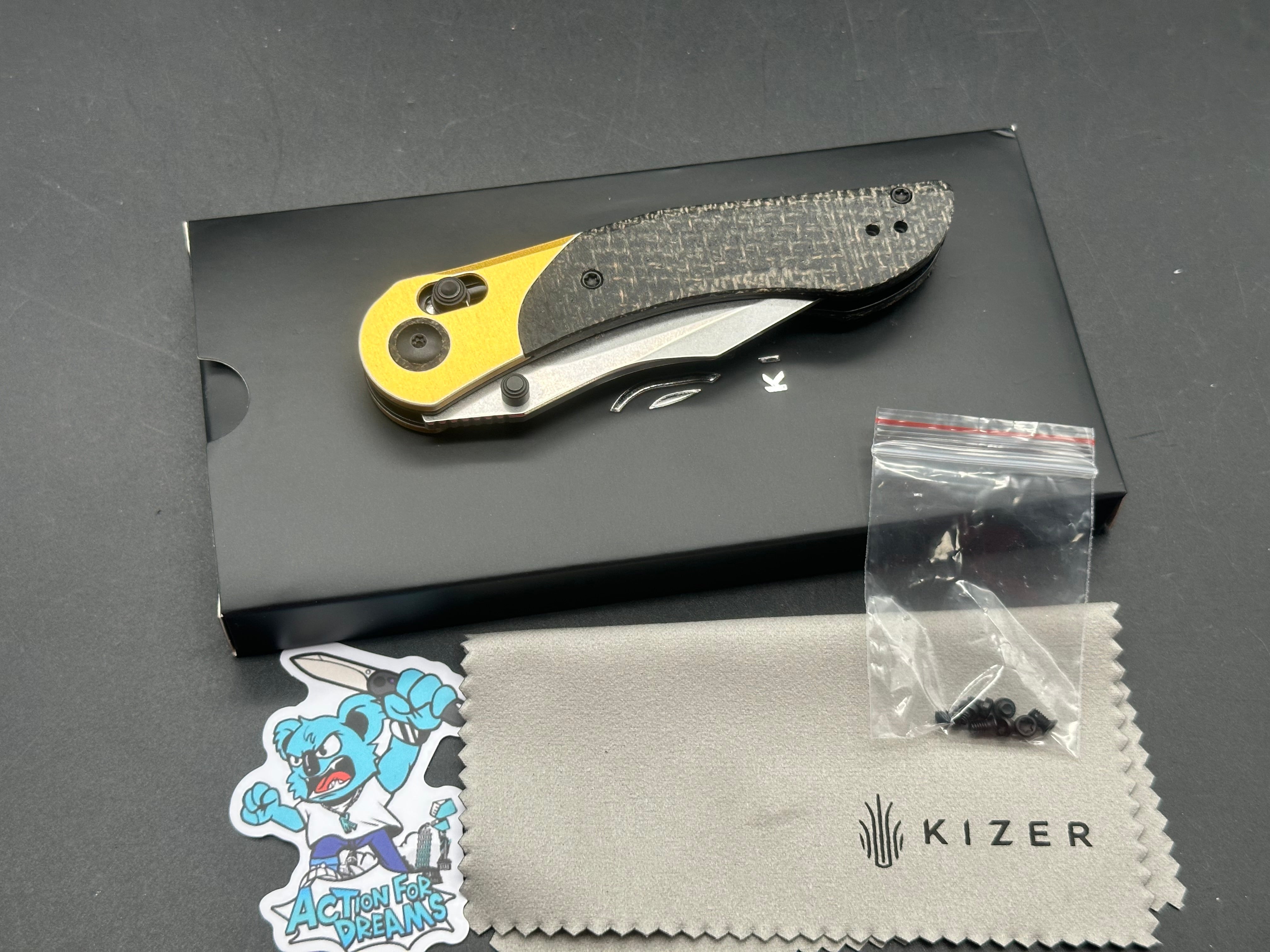 Kizer MINI MYSTIC | NITRO-V | ALUMINUM+BURLAP MICARTA