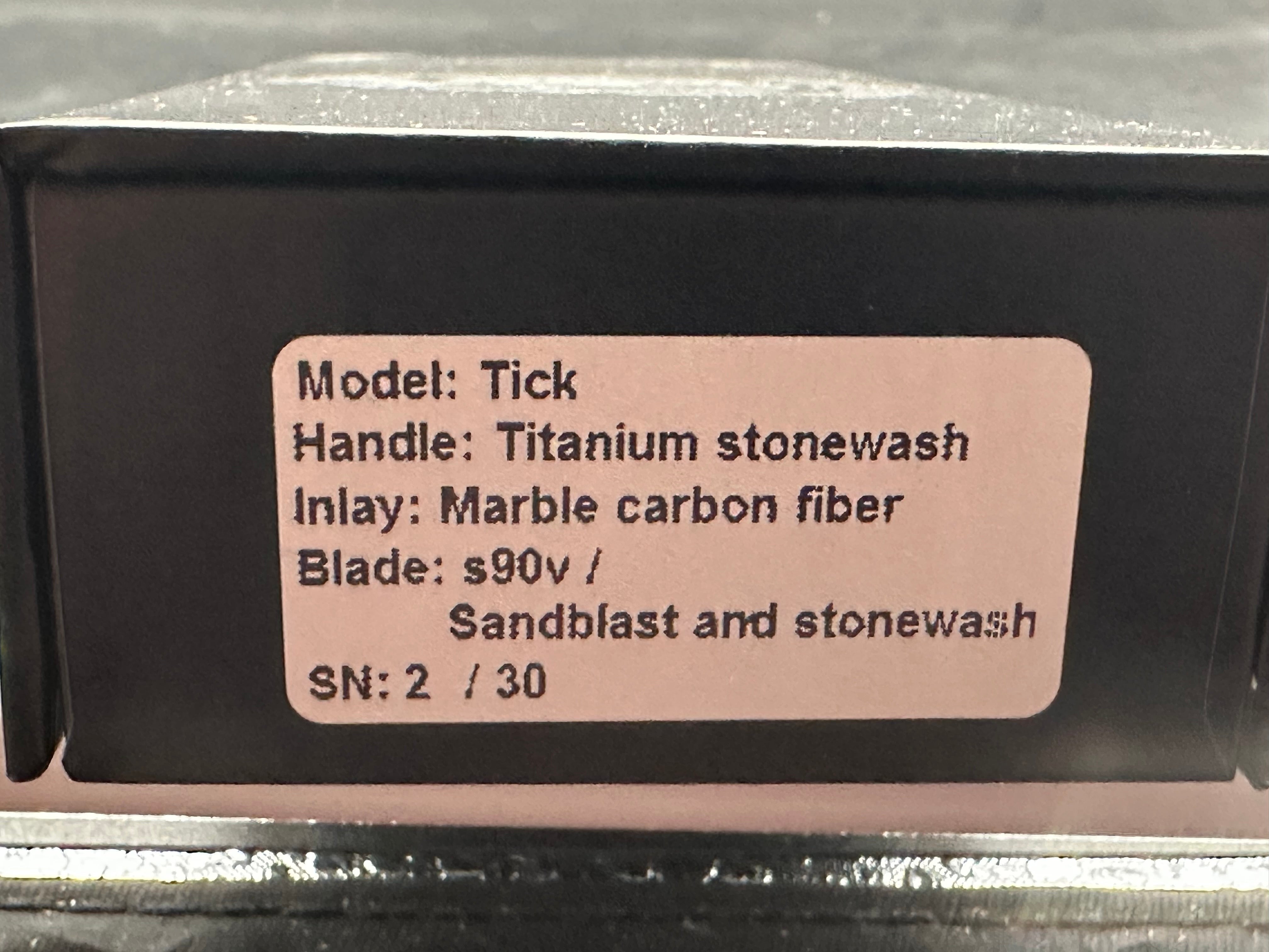 Berg Blades Tick #02, Sandblasted and Stonewashed Hollow Ground CPM-S90V Blade