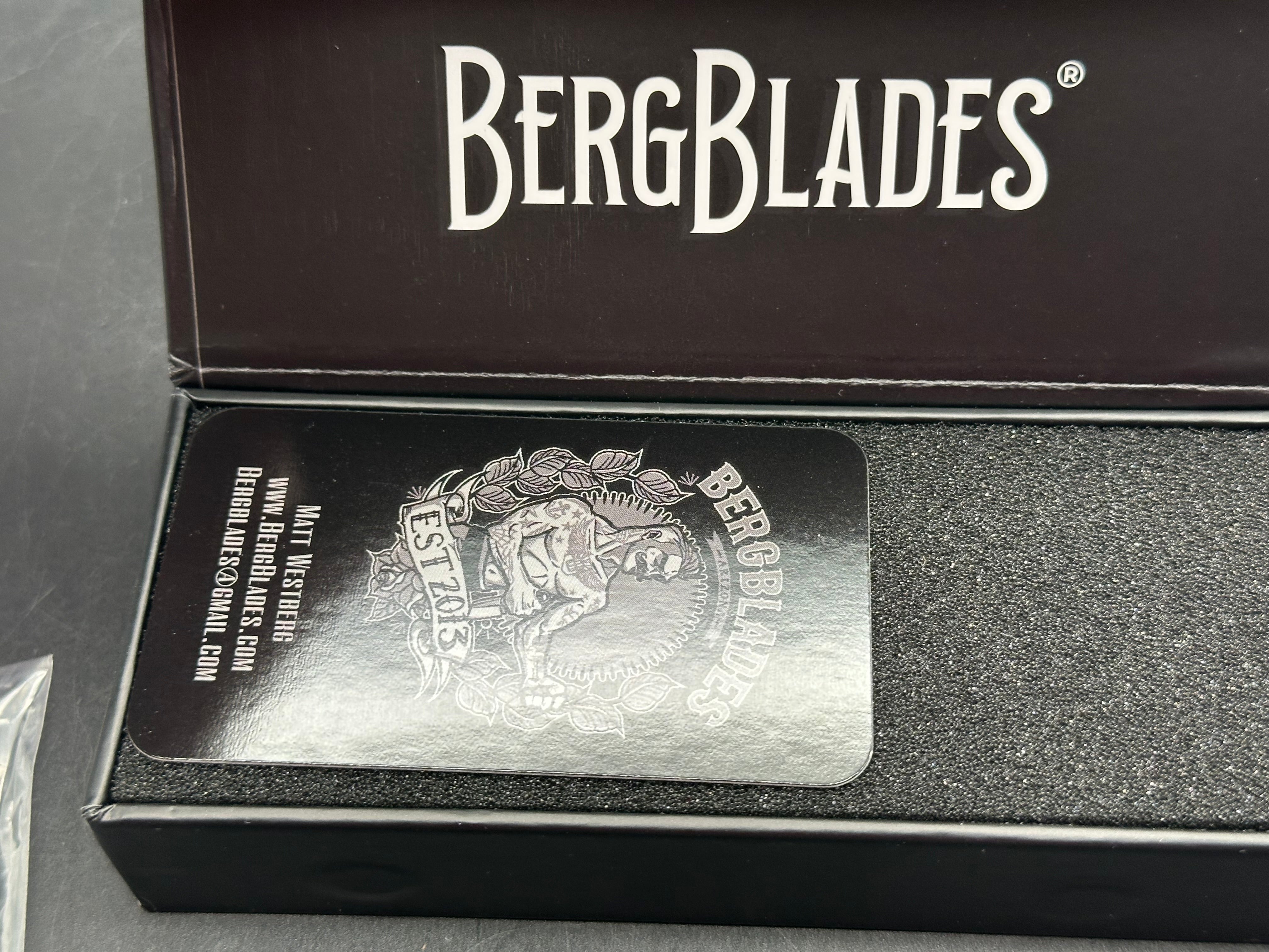 Berg Blades Tick #02, Sandblasted and Stonewashed Hollow Ground CPM-S90V Blade