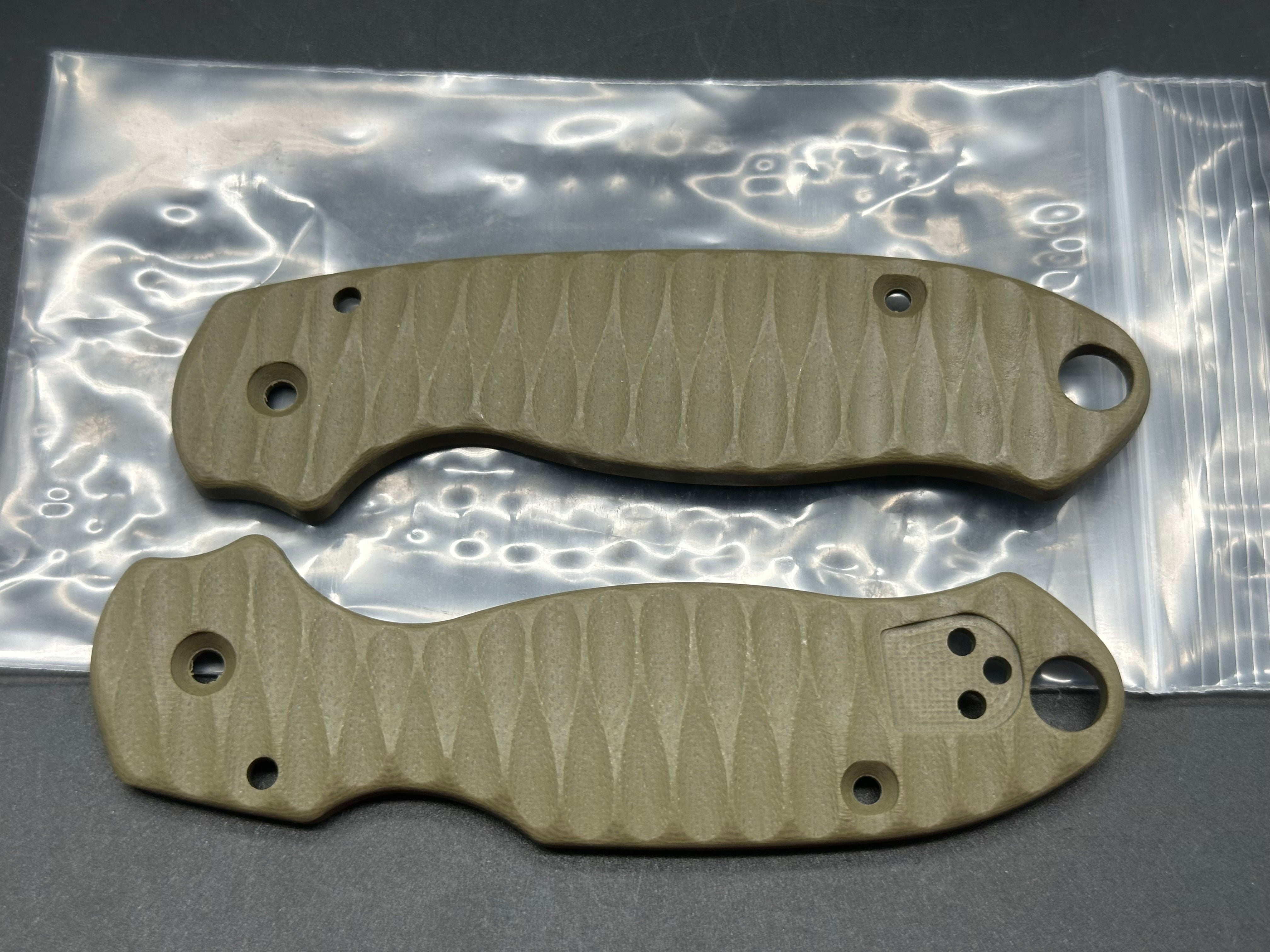 Spyderco Para 3 Replacement Scales by Blade Scales, OD Green Grooved G10
