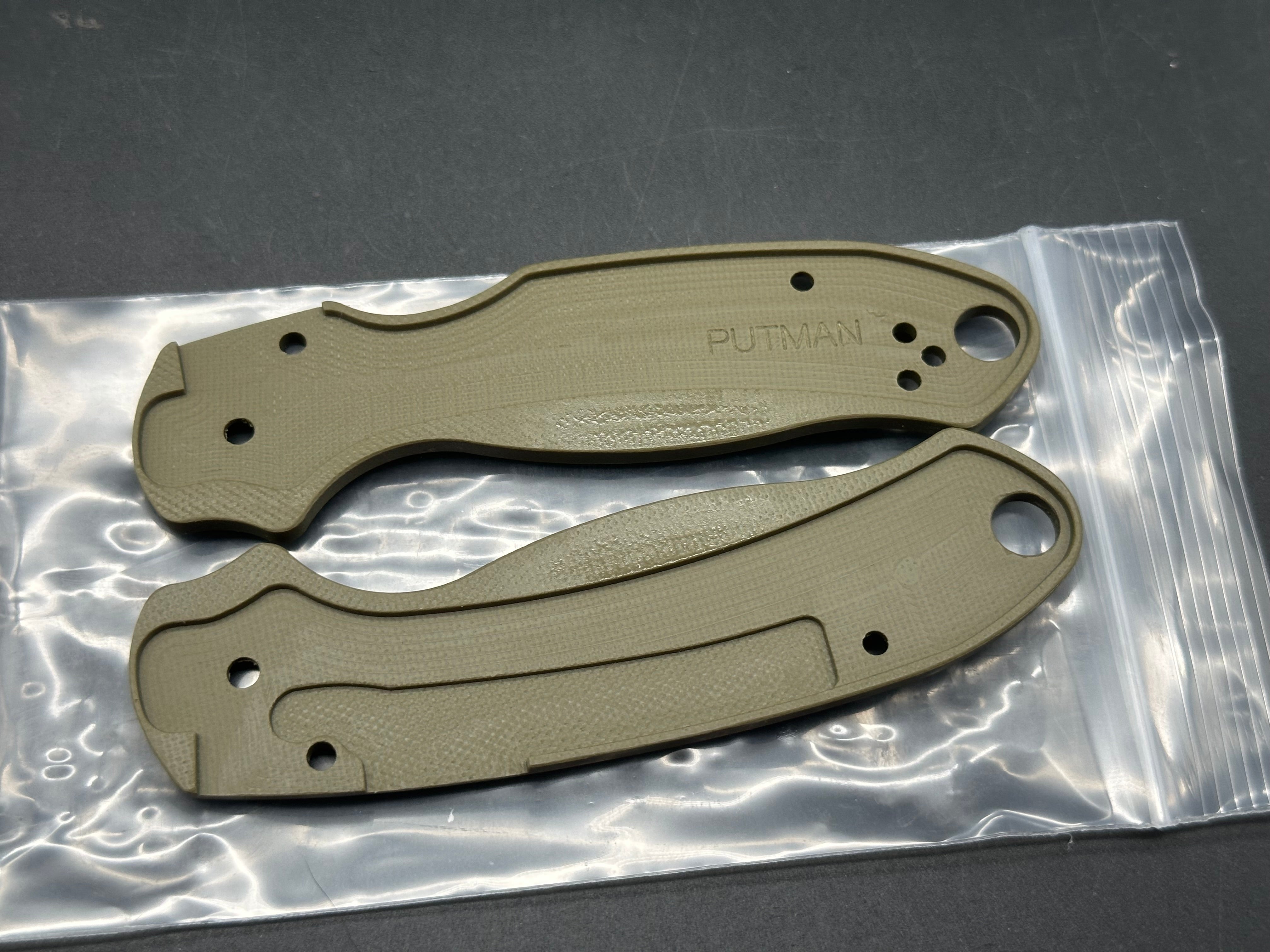 Spyderco Para 3 Replacement Scales by Blade Scales, OD Green Grooved G10