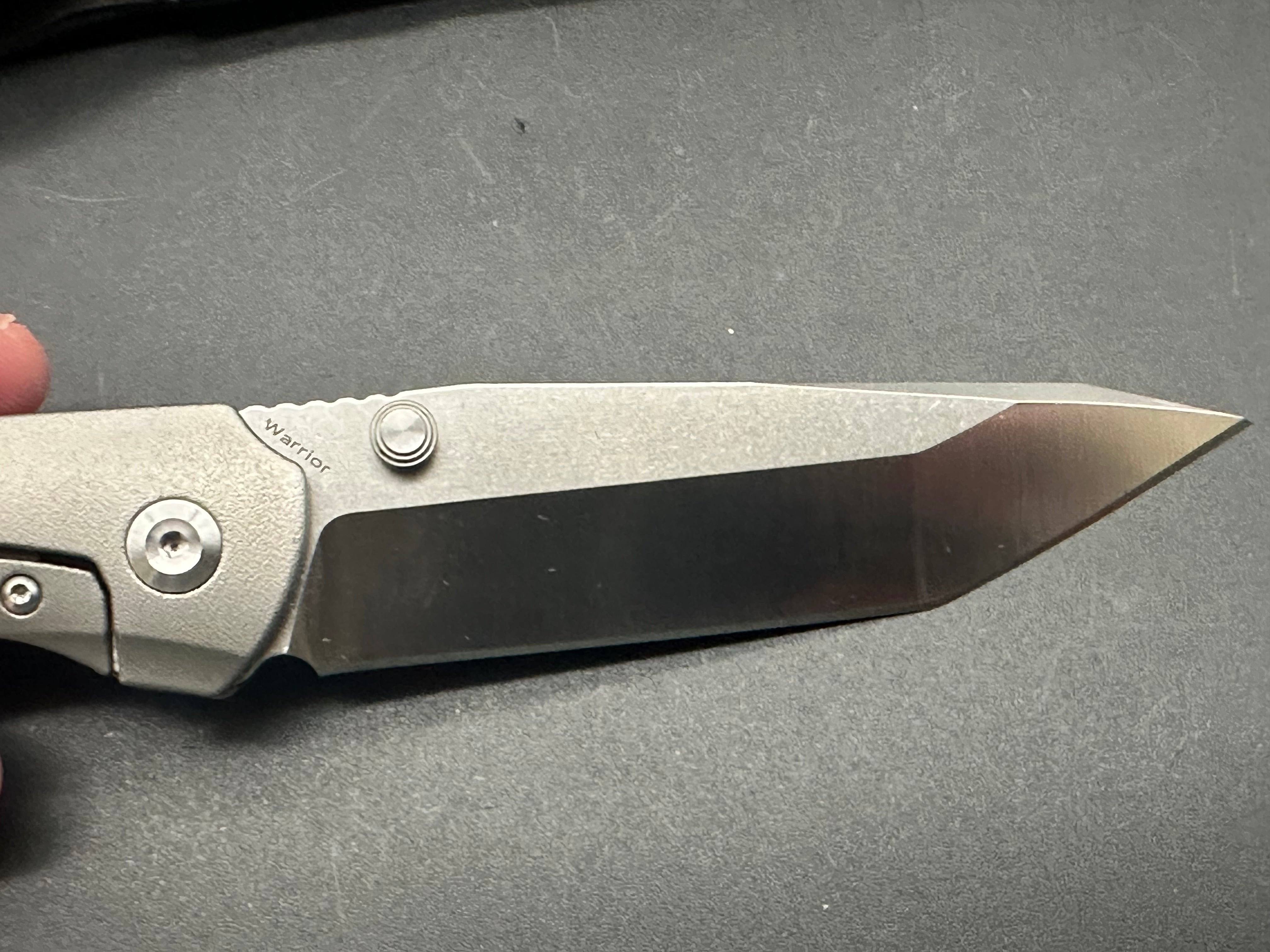 KANSEPT WARRIOR FOLDER KNIFE GRAY TI + HANDLE PLAIN TANTO S35VN BLADE K1005T2