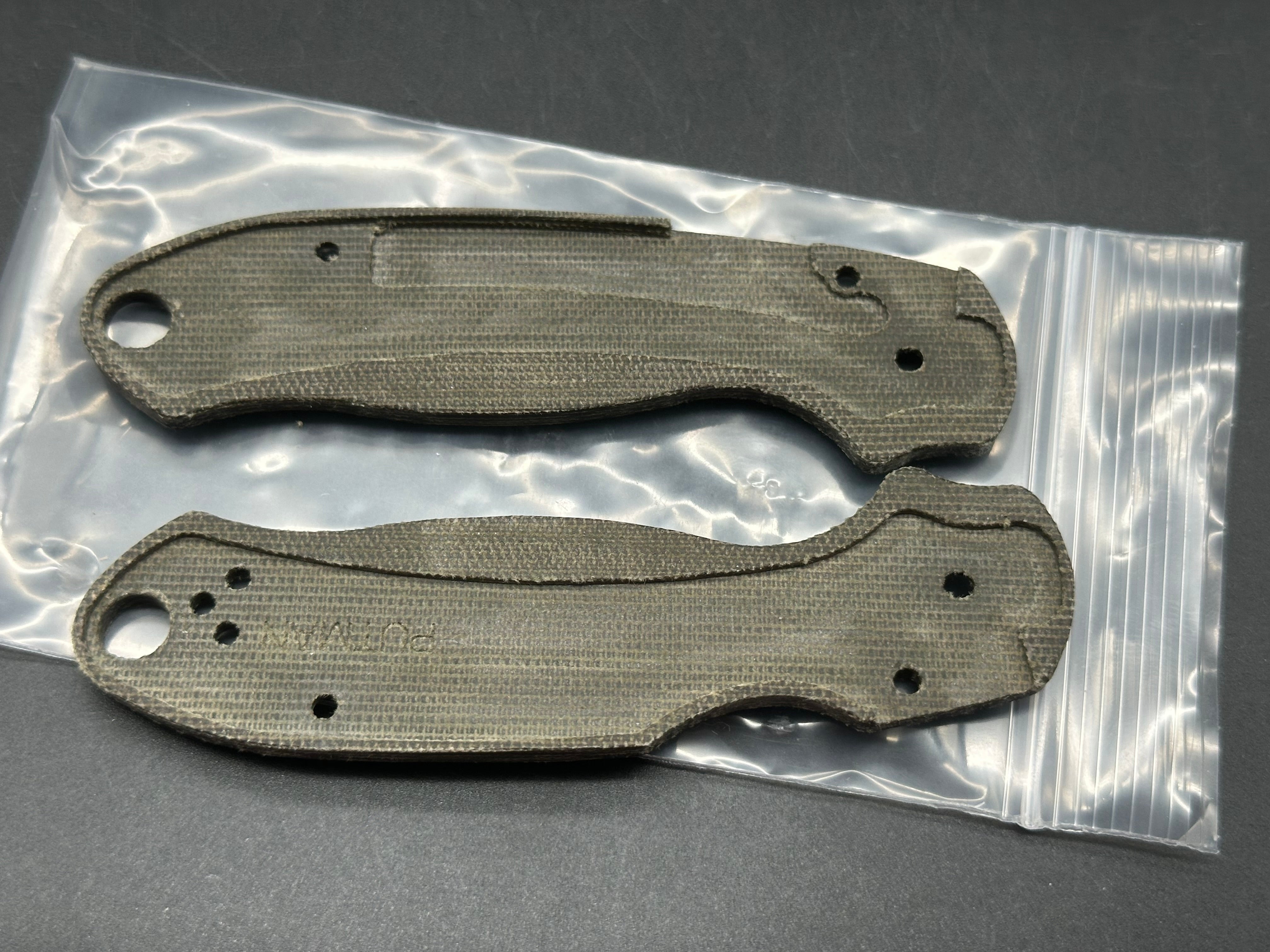Spyderco Para 3 Replacement Scales by Blade Scales, OD Green Grooved Micarta
