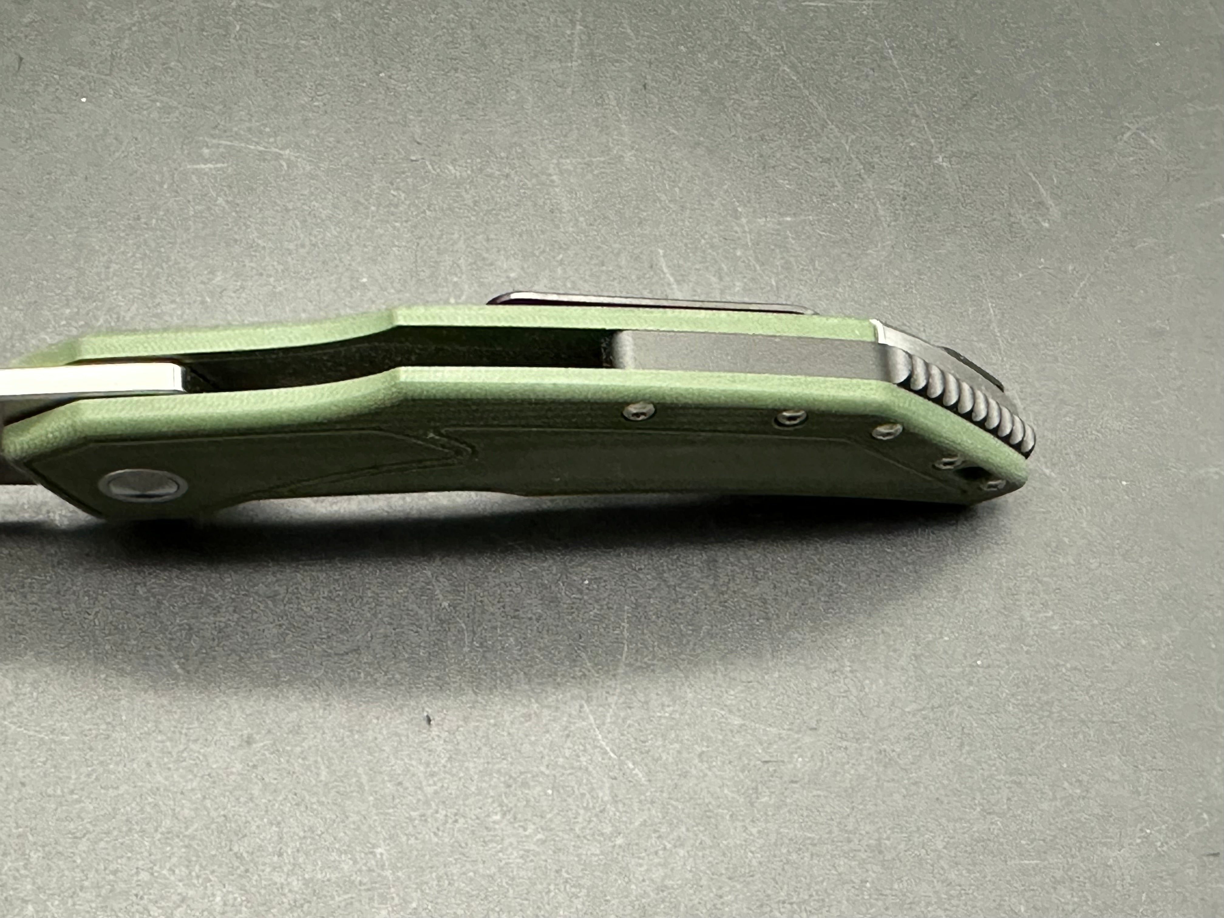 Begg Knives Astio Frame Lock Knife OD Green G-10