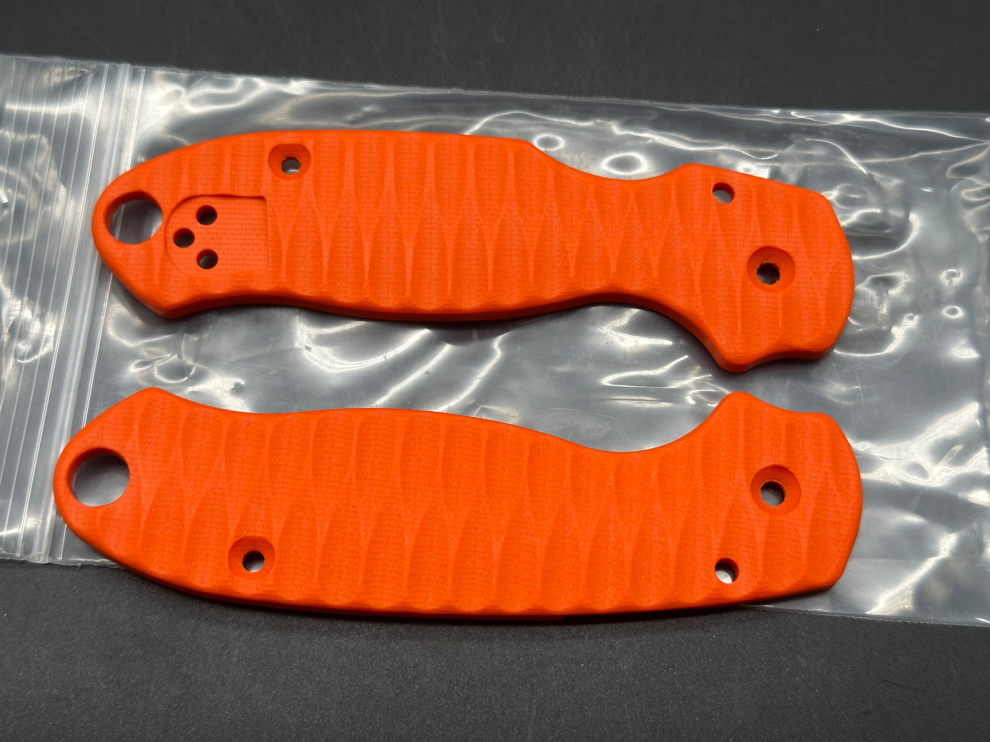 Spyderco Para 3 Replacement Scales by Blade Scales, Orange Grooved G10