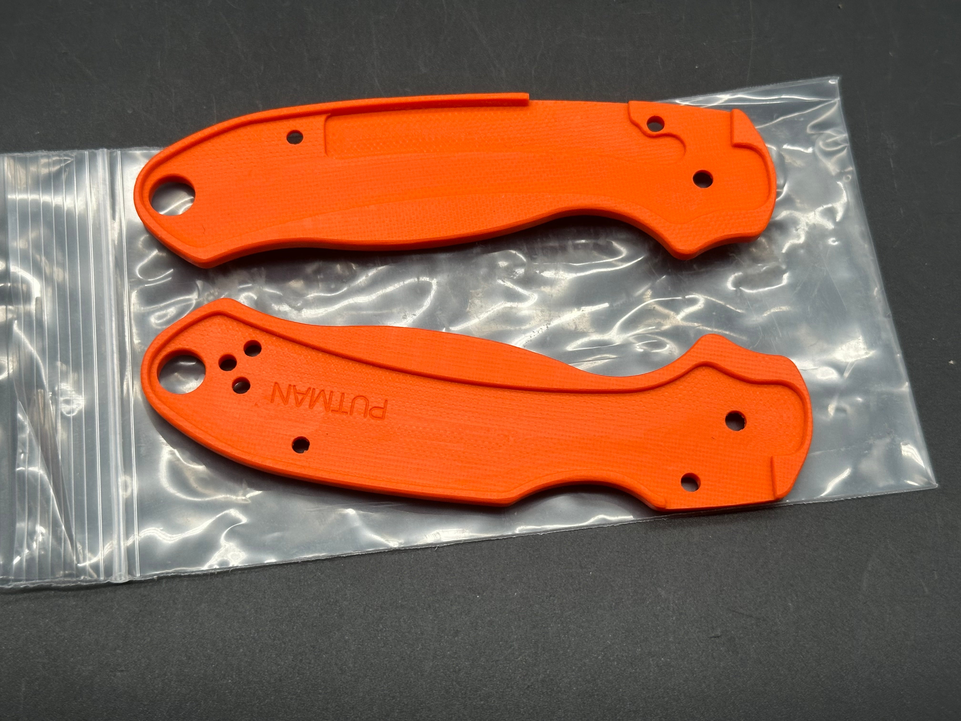 Spyderco Para 3 Replacement Scales by Blade Scales, Orange Grooved G10