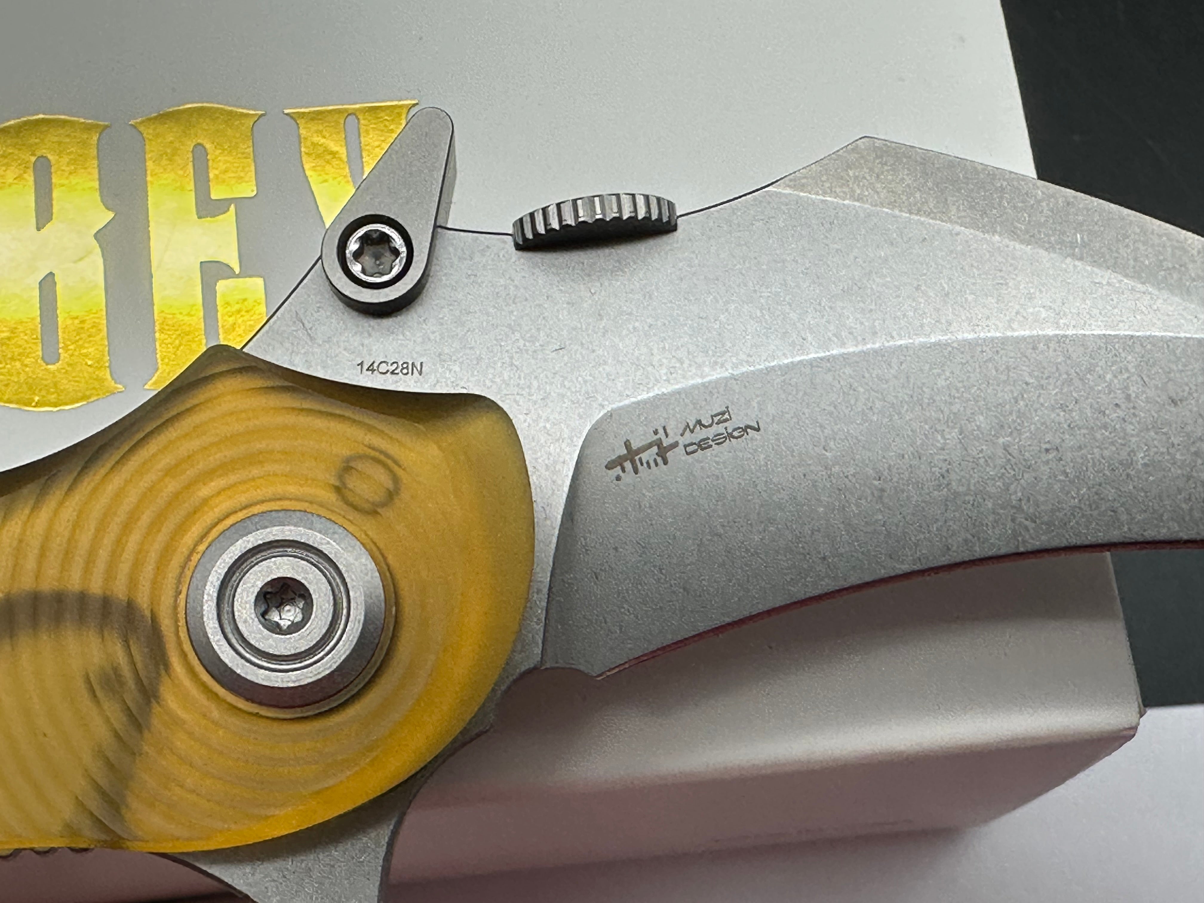 Kubey Rogue Pikal Karambit Folding Knife Ultem Handle 2.91" Stonewash 14C28N Blade