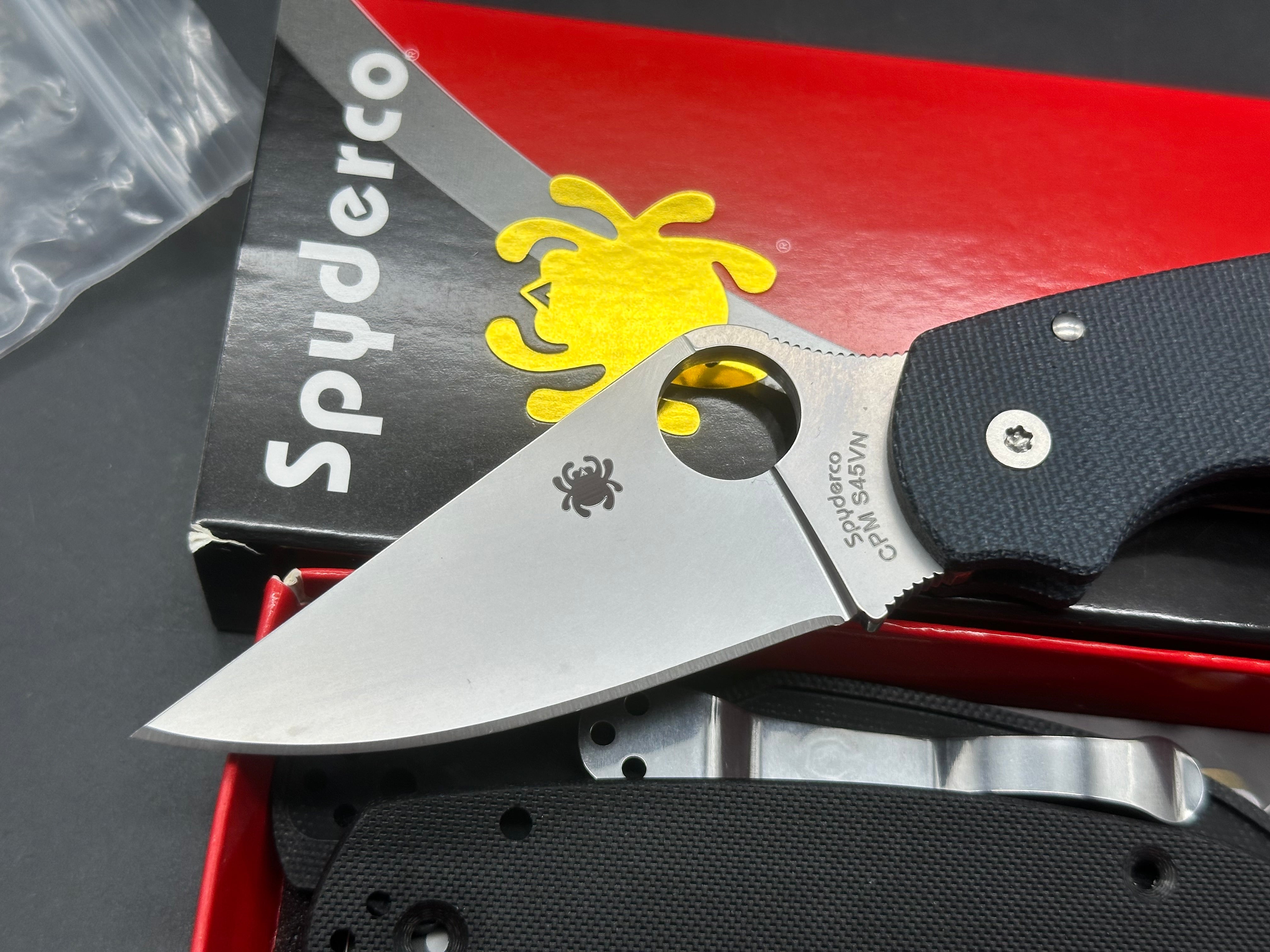 Spyderco Para 3 2.93" CPM S45VN Stonewash Blade with RGT Blue Micarta Scales