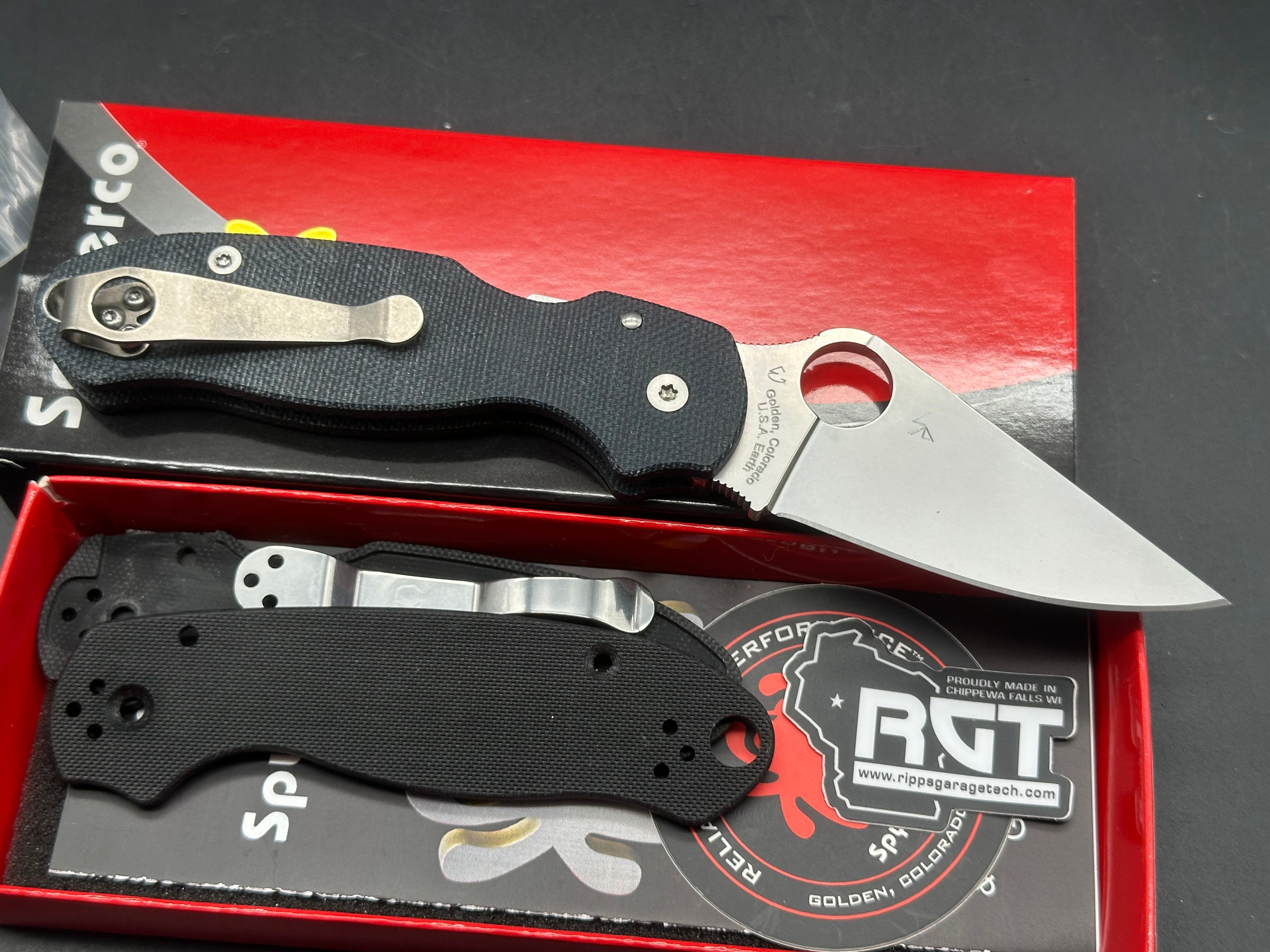 Spyderco Para 3 2.93" CPM S45VN Stonewash Blade with RGT Blue Micarta Scales