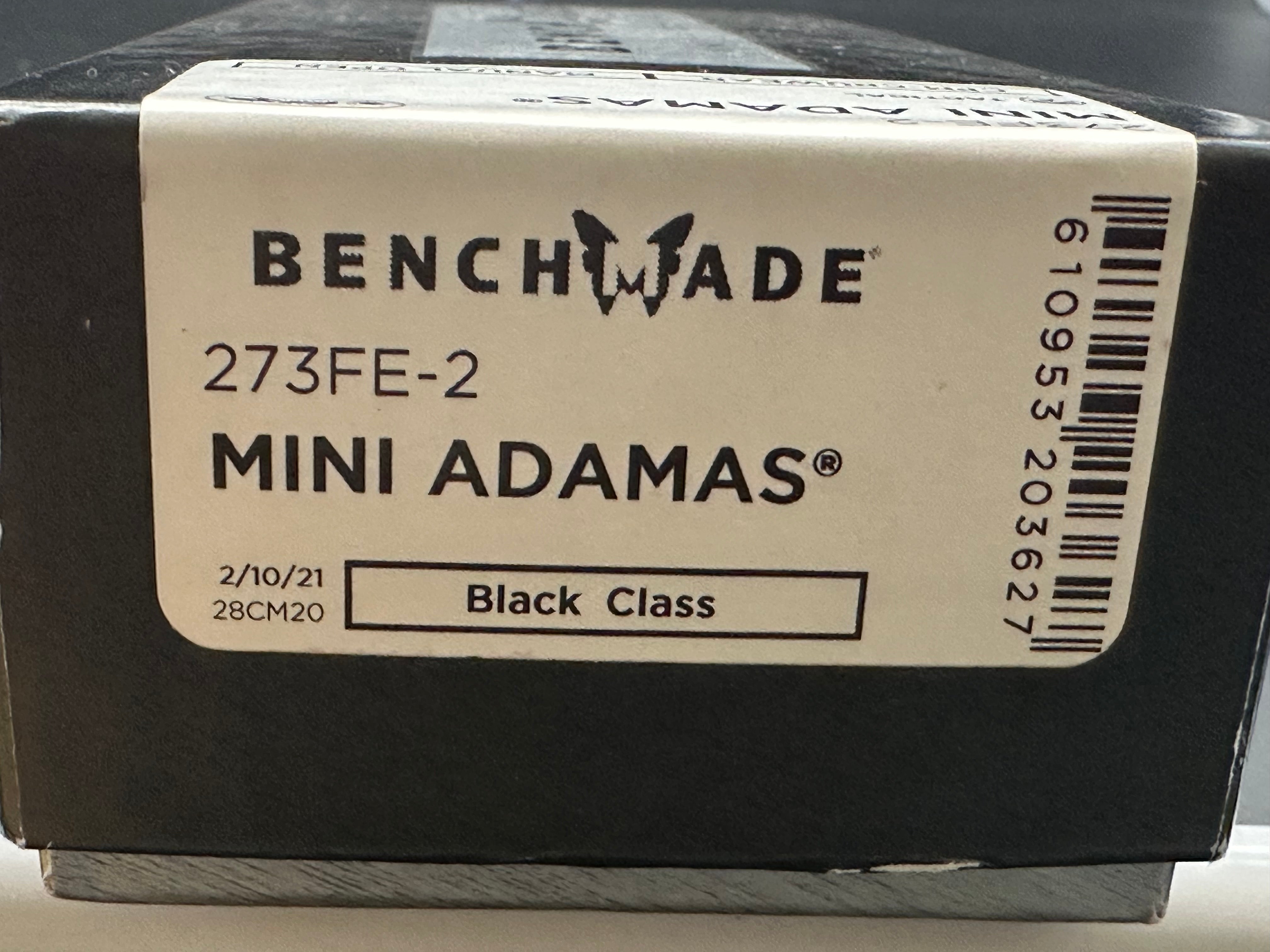 BENCHMADE 273 MINI ADAMAS FOLDING KNIFE OLIVE DRAB G-10 HANDLE CPM-CRUWEAR PLAIN EDGE BM273FE-2