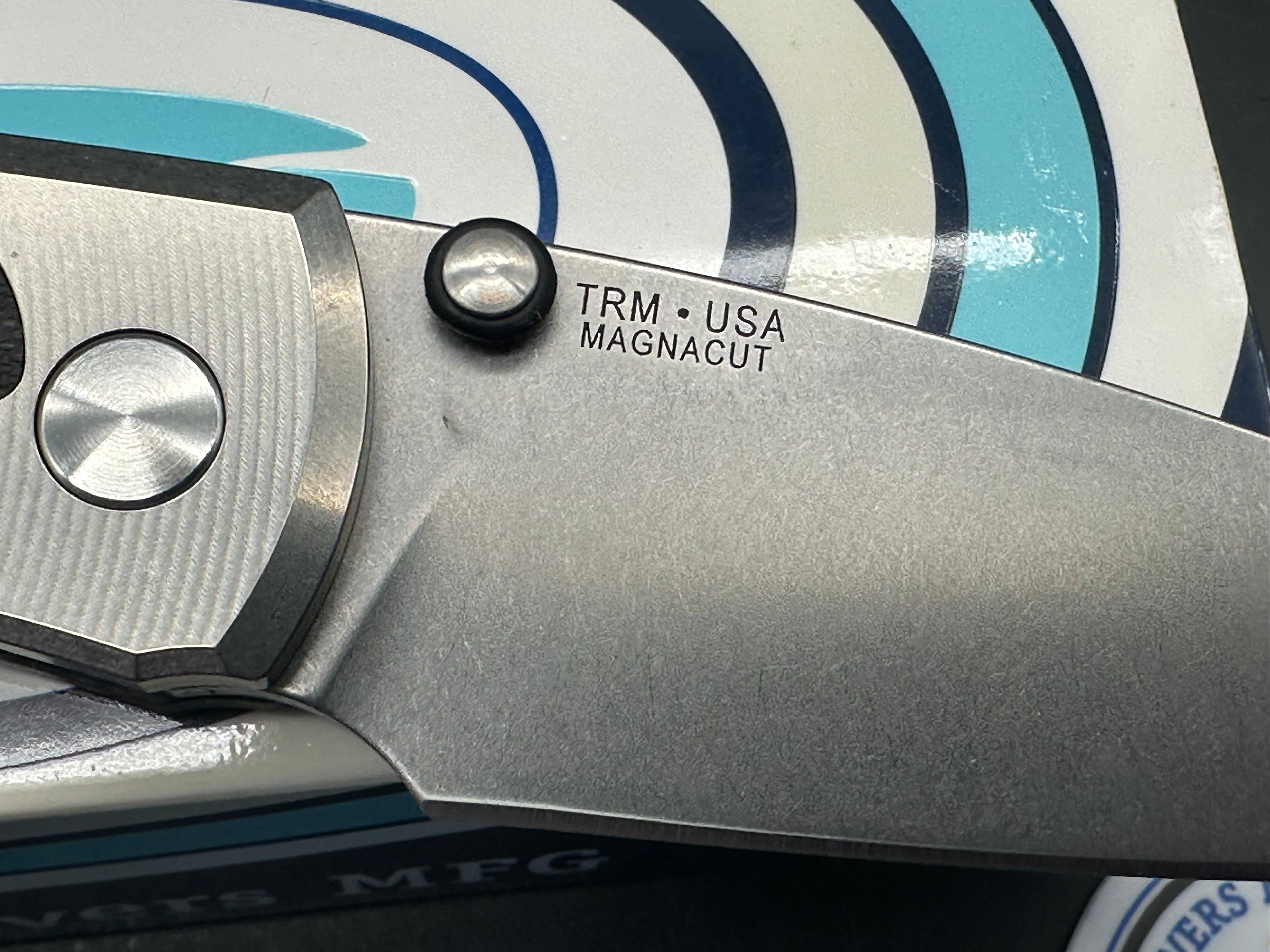 TRM Three Rivers Mfg. Neutron 2 Frame Lock 3" CPM MagnaCut Stonewash Blade with Titanium and Carbon Fiber Scales