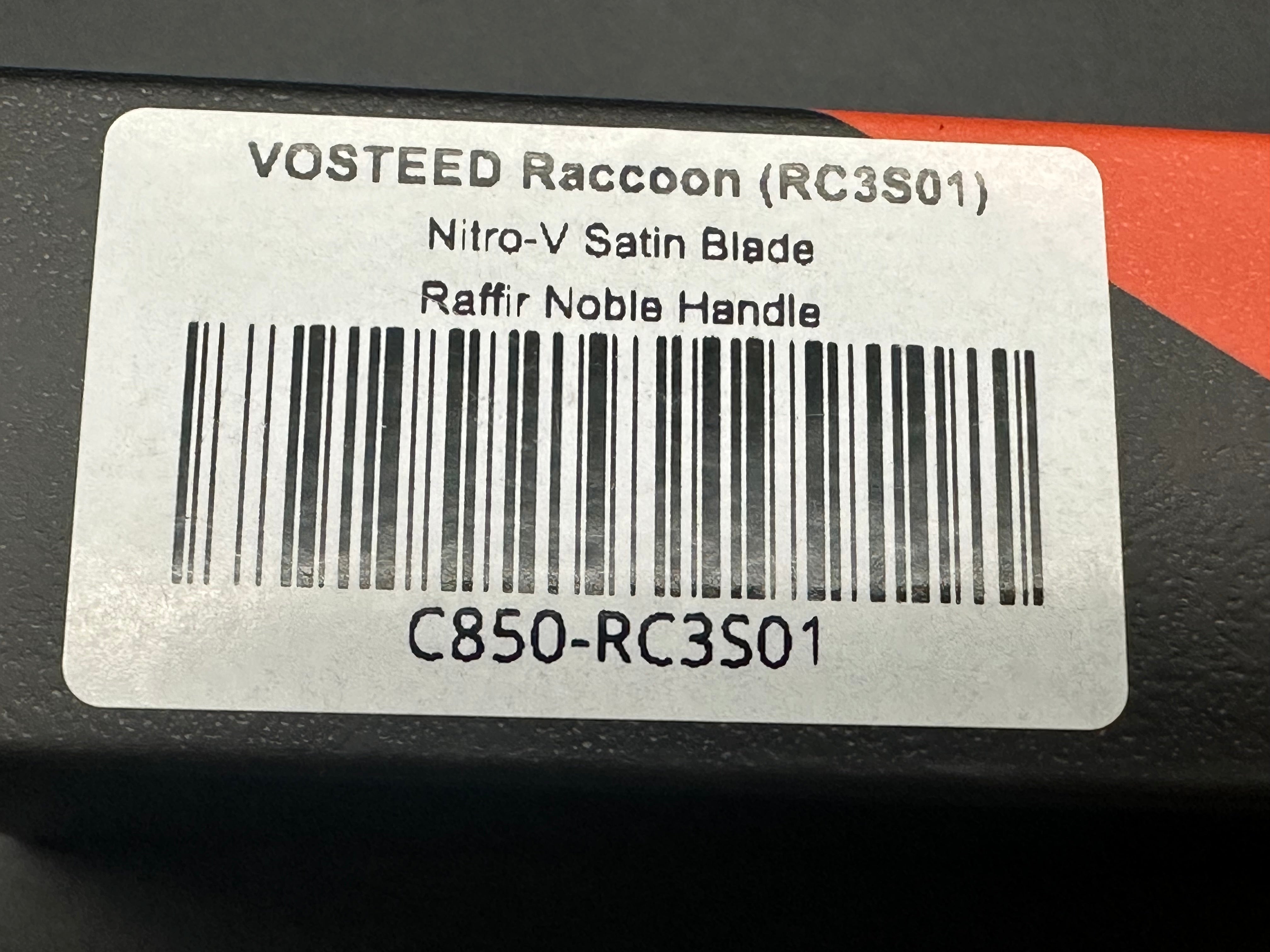 Vosteed Raccoon Folding Knife 3.25in Nitro-V Steel Raffir Noble Handles Cross-Bar Lock