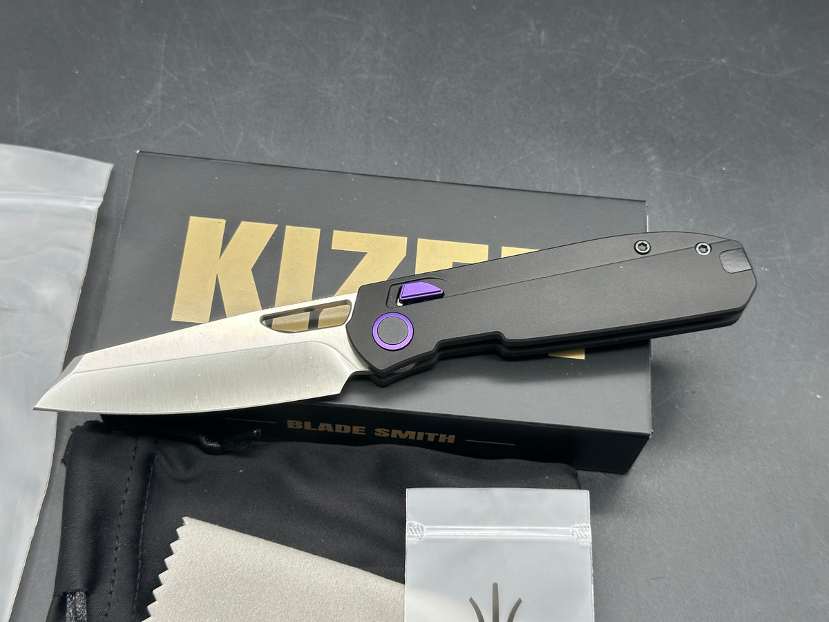 KIZER MASH BLACK ALUMINUM M390 MODIFIED SHEEPSFOOT