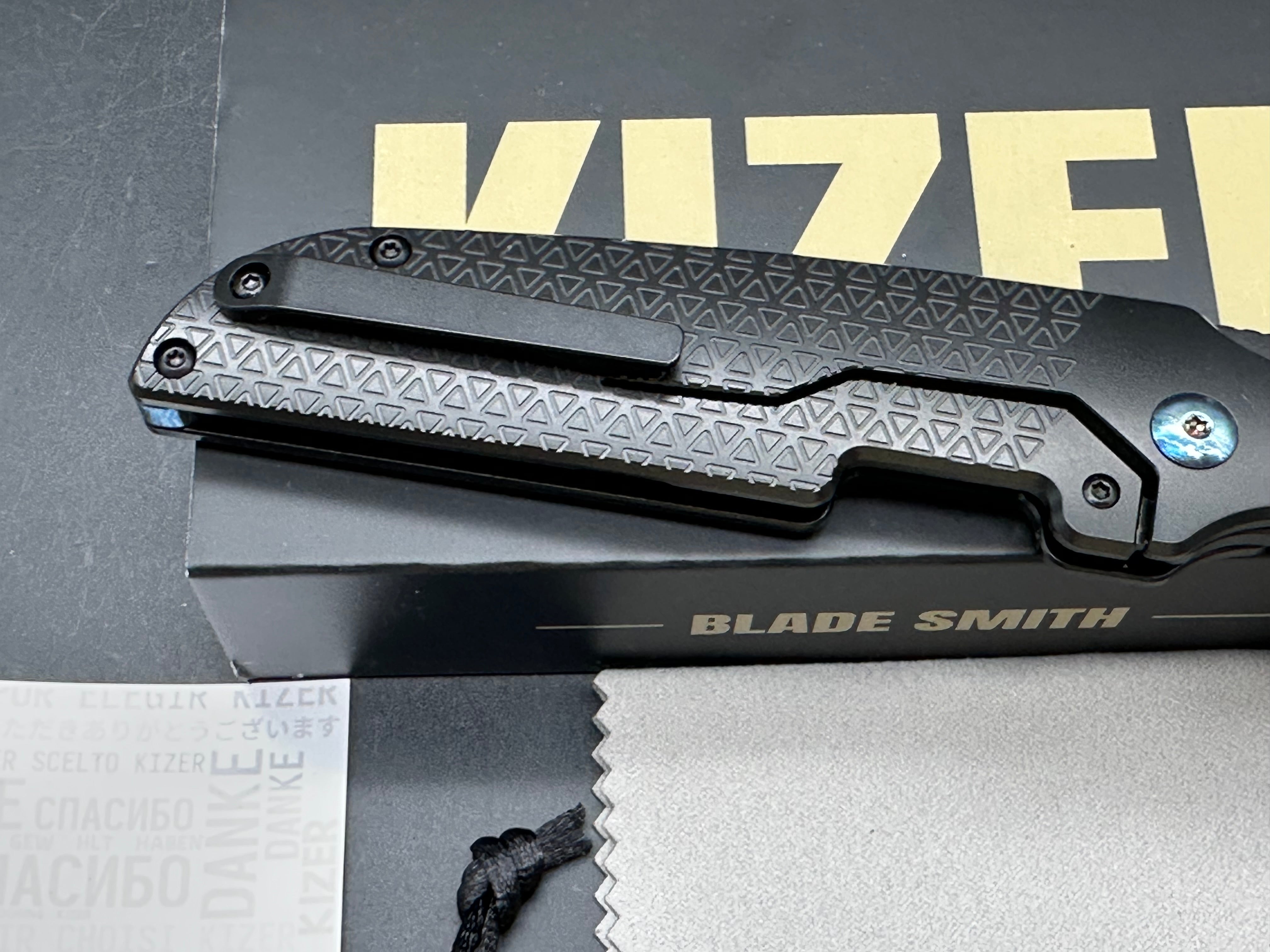KIZER VARATAS POCKET KNIFE S35VN BLADE FRAME LOCK TITANIUM HANDLE
