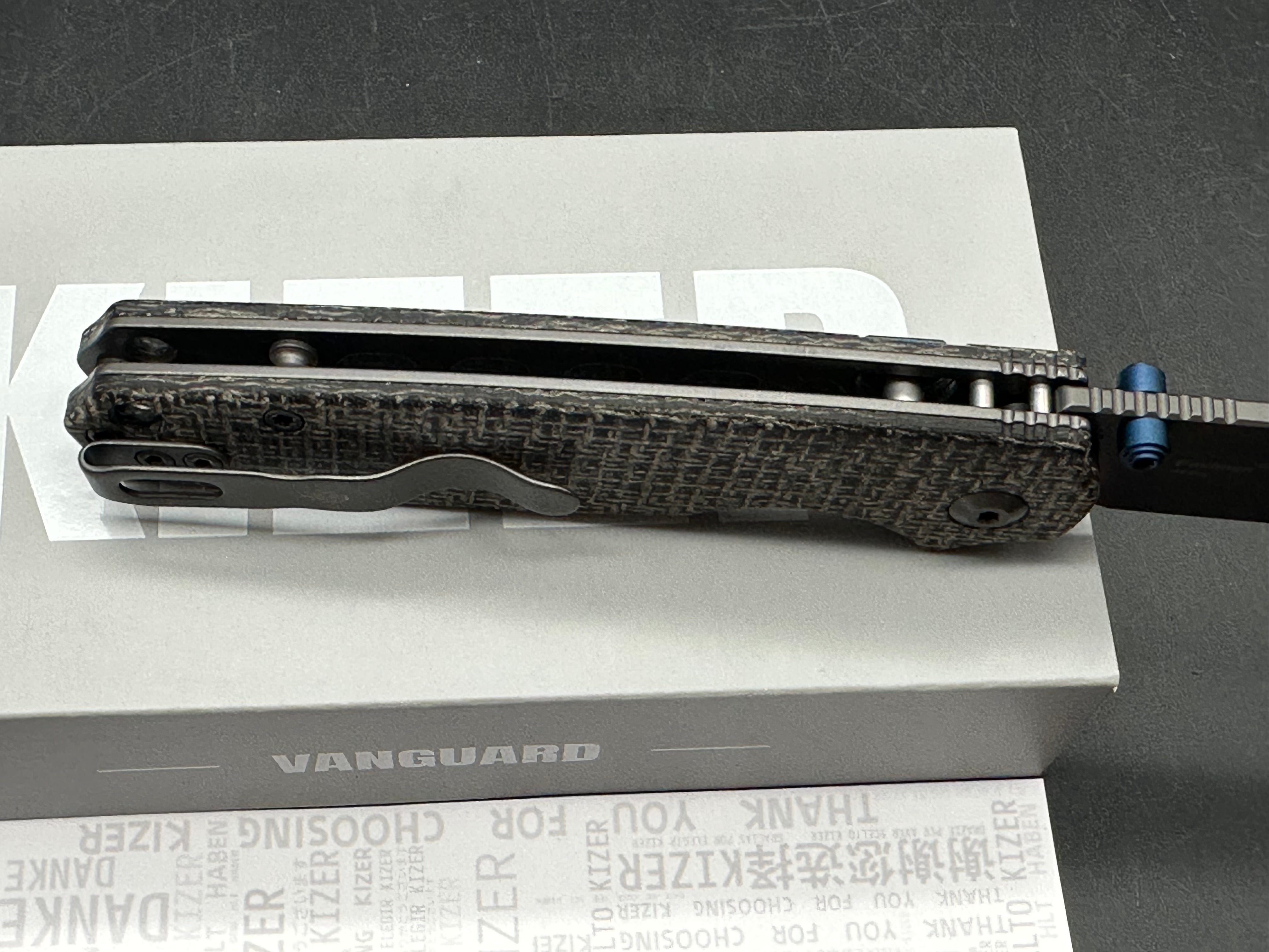 KIZER POKIMAN BLL BLACK MICARTA HANDLE AEB-L SHEEPSFOOT