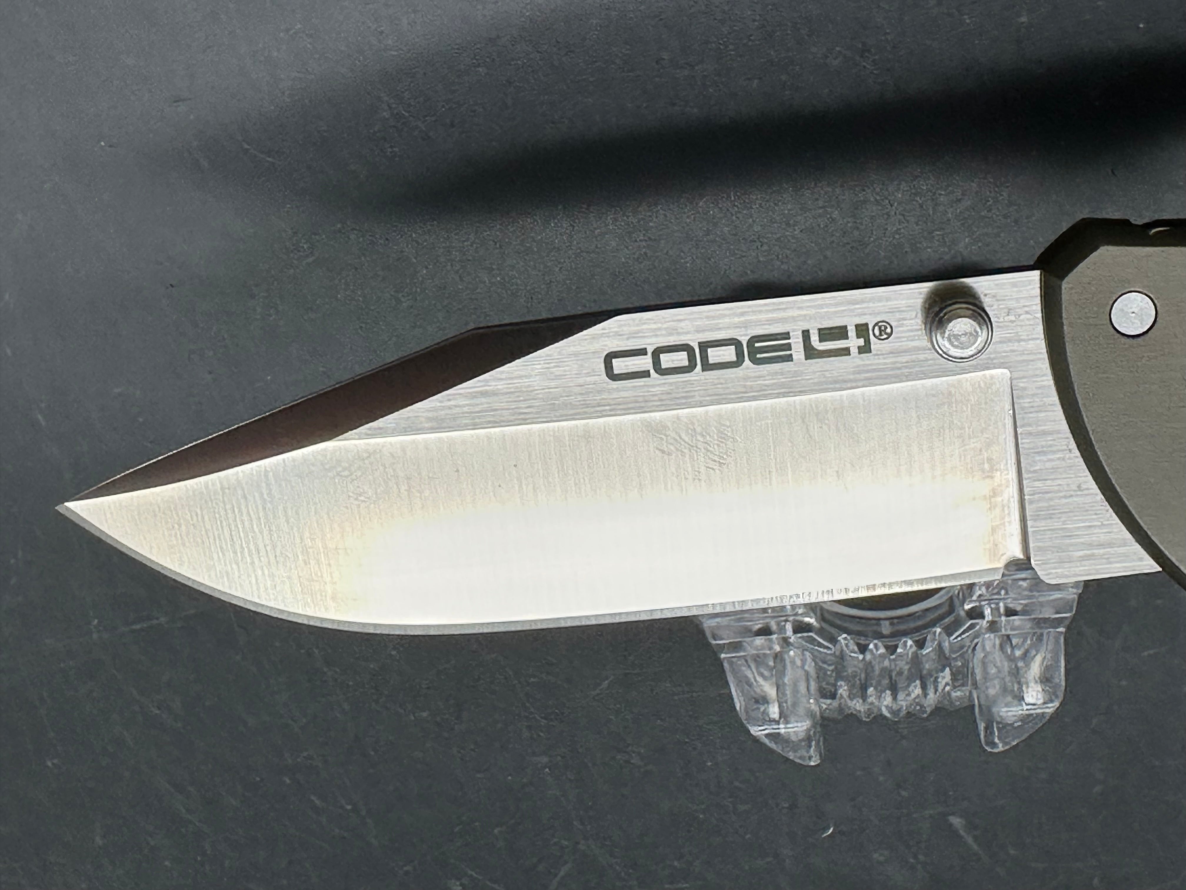 COLD STEEL CODE-4 LOCK BACK KNIFE GRAY ALUMINUM HANDLE PLAIN S35VN EDGE