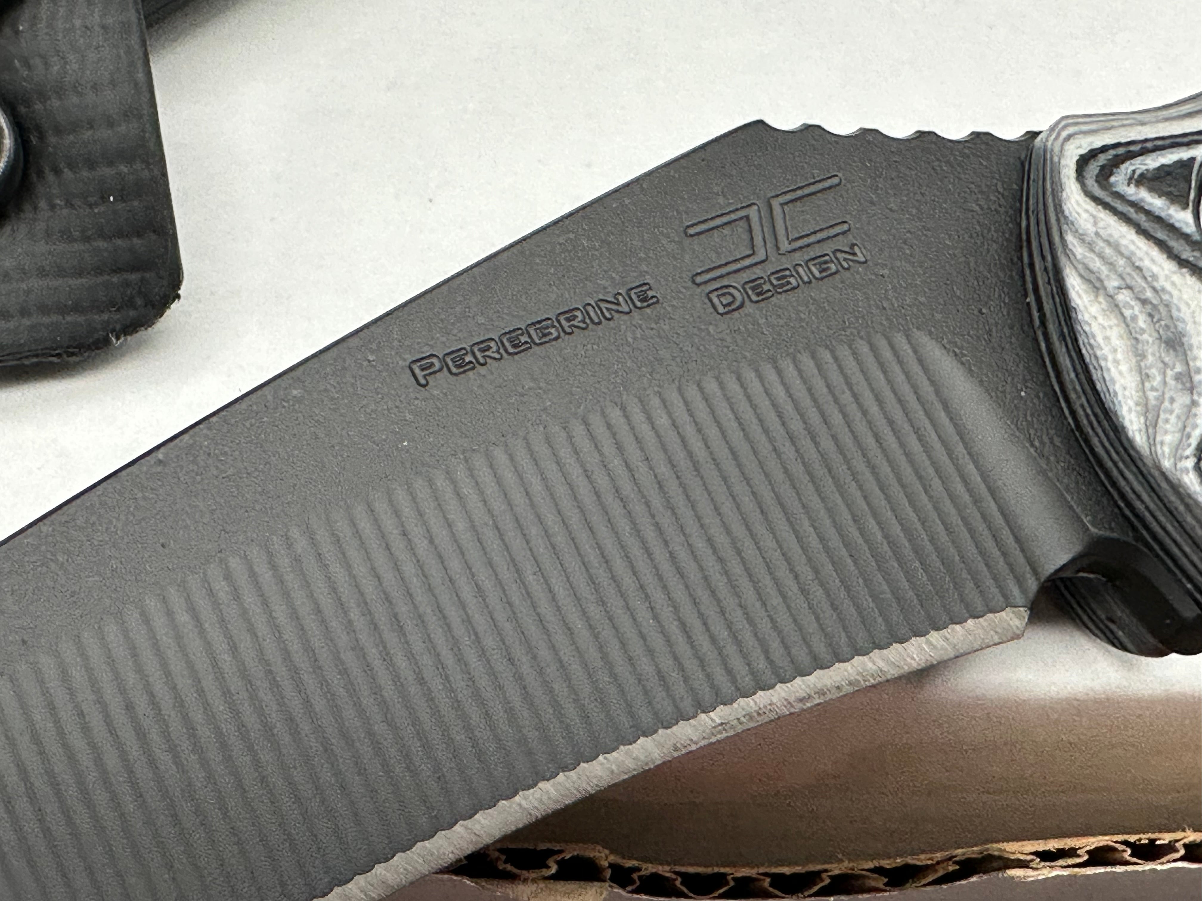 RMJ Tactical Peregrine DLT Exclusive with Urban Camo handles. Black Nitro-V blade