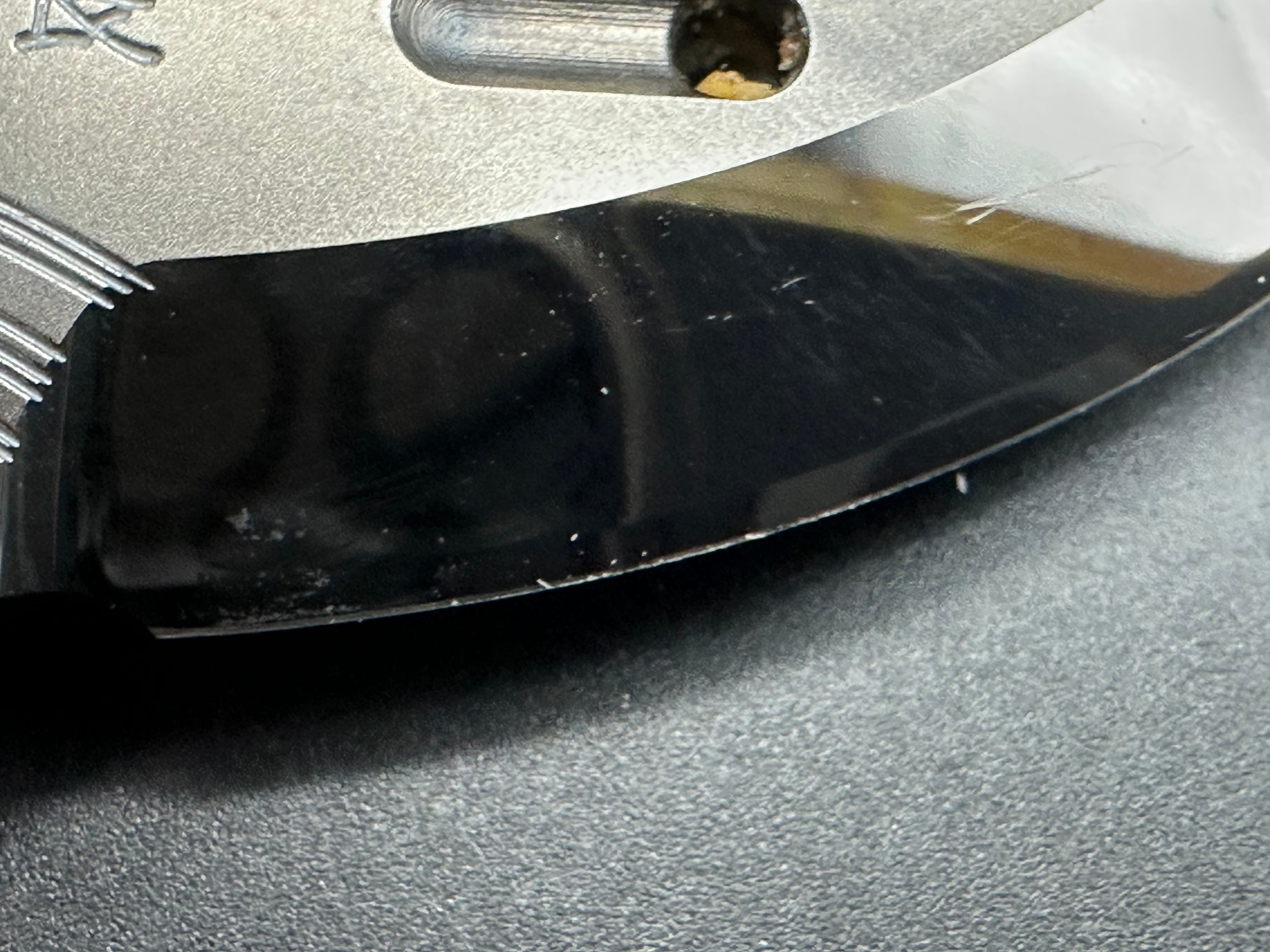 Rockstead Chou knife YXR-7 blade material that is DLC coated