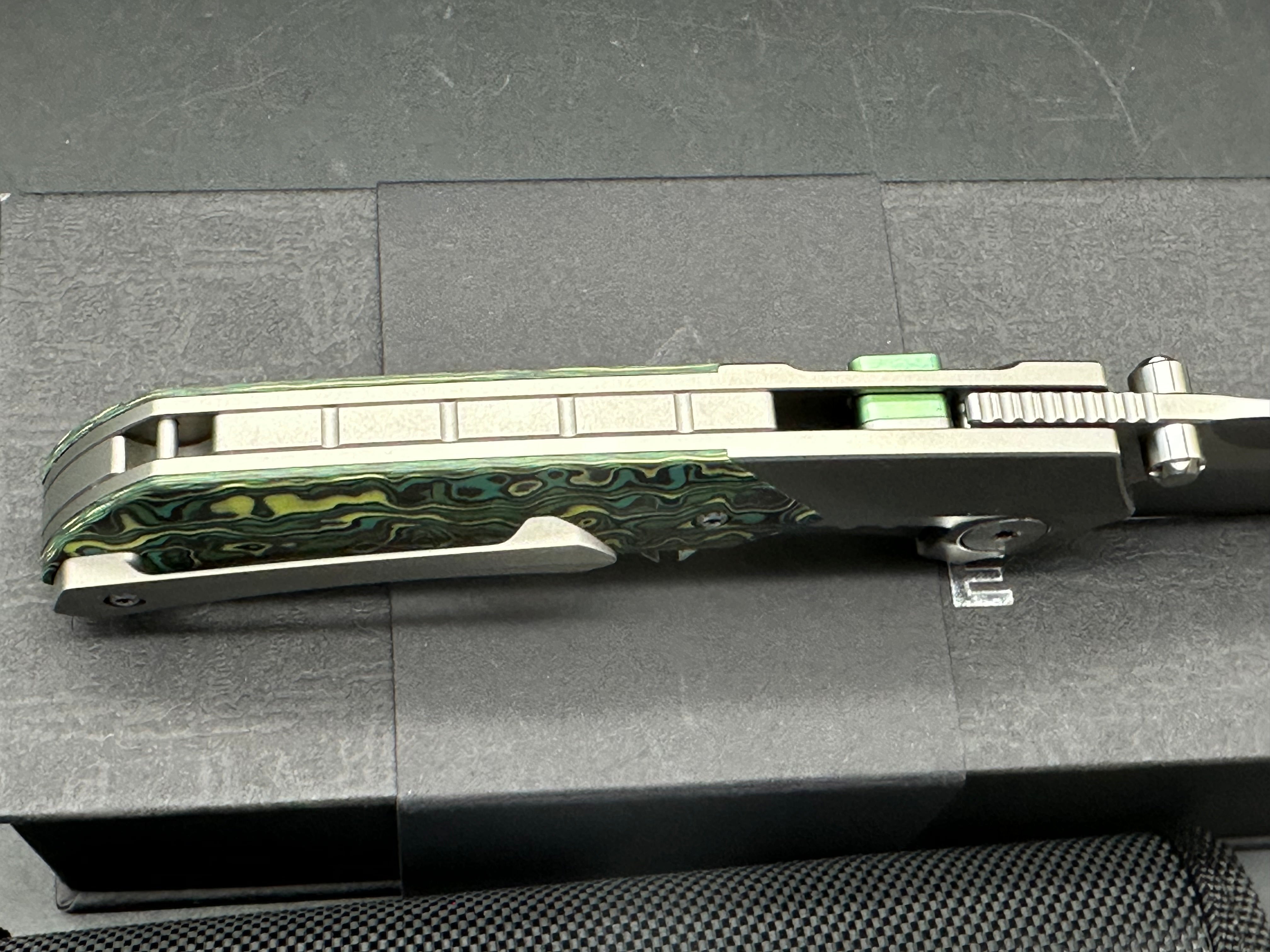 Remette RT Meteor Titanium Handles w/ Green Carbon Fiber Inlays & M390