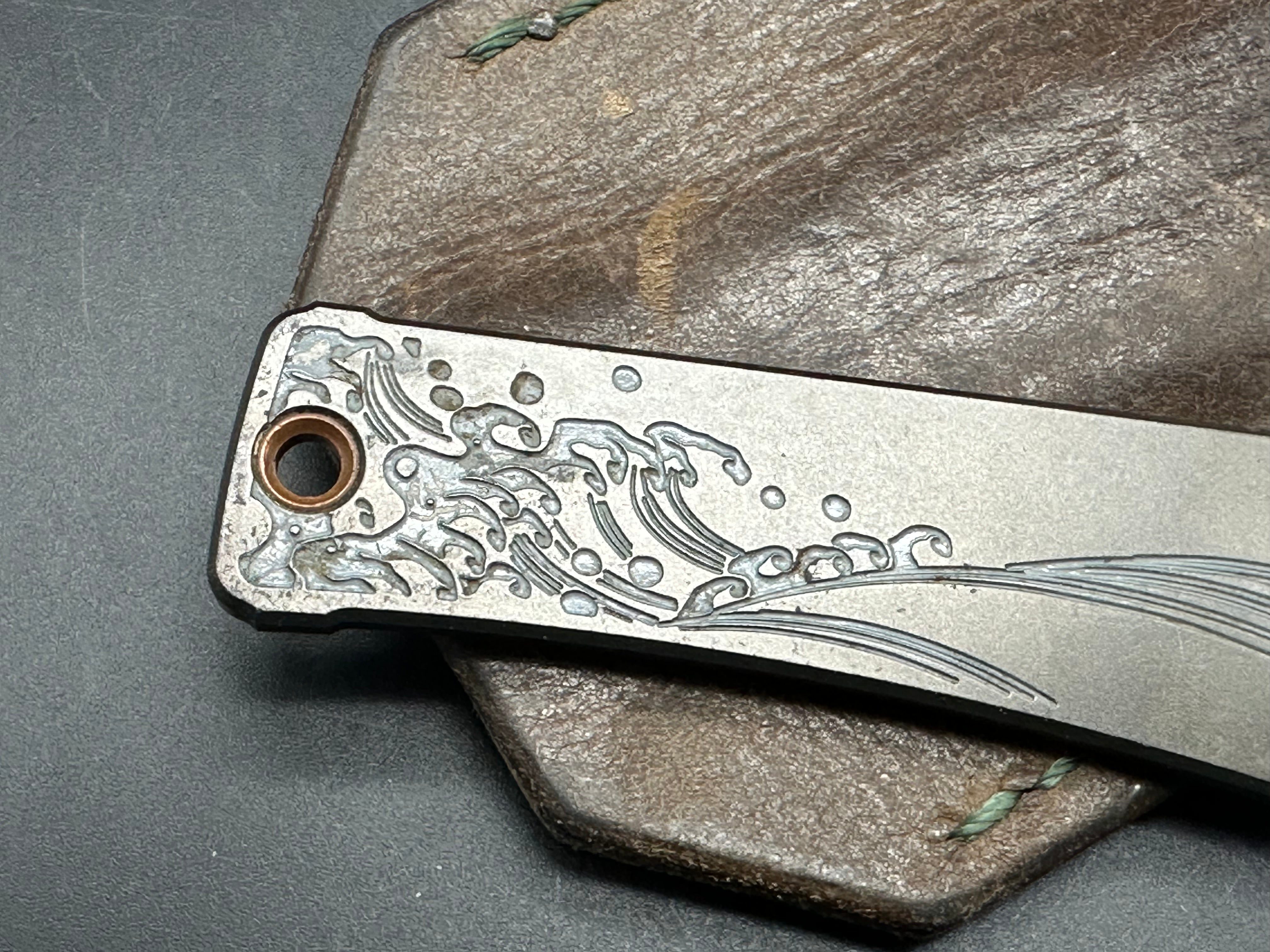 Rockstead Chou knife YXR-7 blade material that is DLC coated