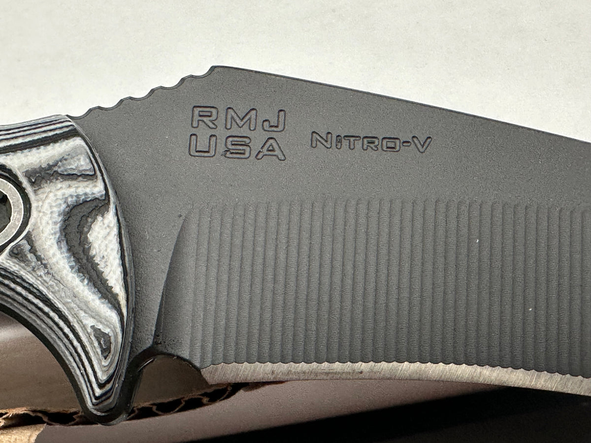 RMJ Tactical Peregrine DLT Exclusive with Urban Camo handles. Black Nitro-V blade