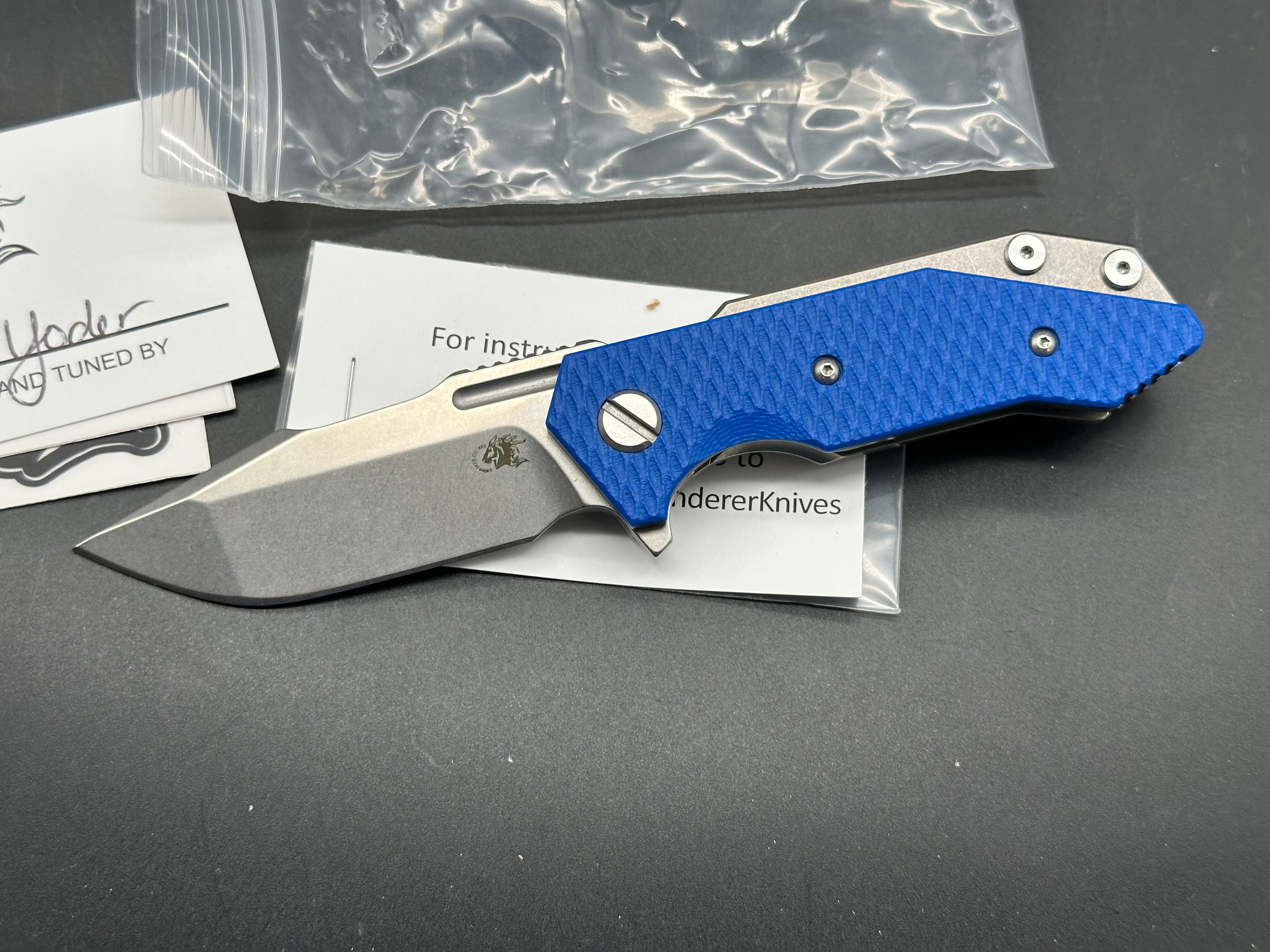 Hinderer Halftrack Harpoon Spanto S45VN blue G10 & stonewashed