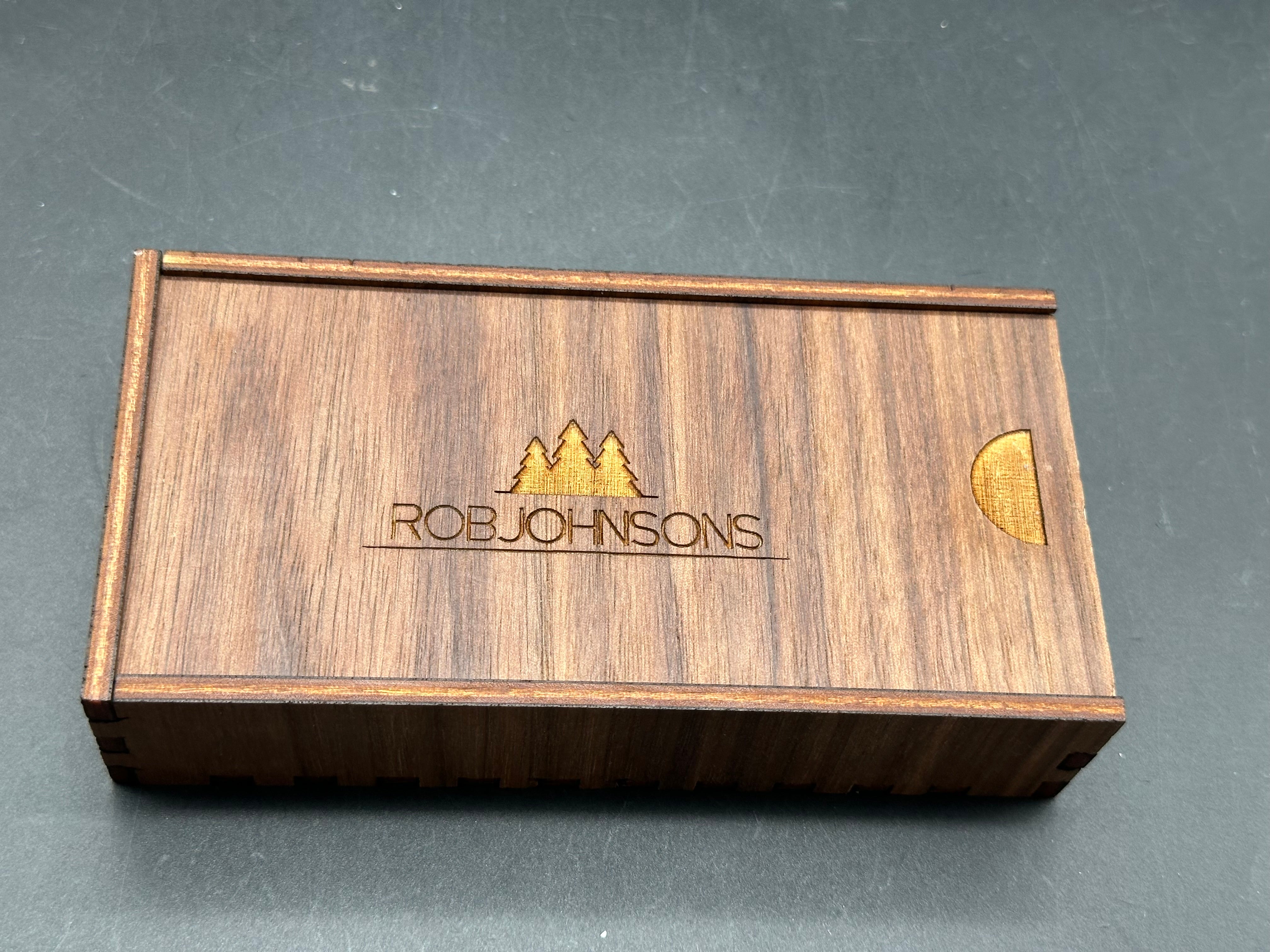 Rob Johnson Cedar Custom Build #430 - Zirblasted Micromilled Vanax Blade / Zirblasted Radial Pattern Titanium Scales with Green Hardware zirc blasted Vanax