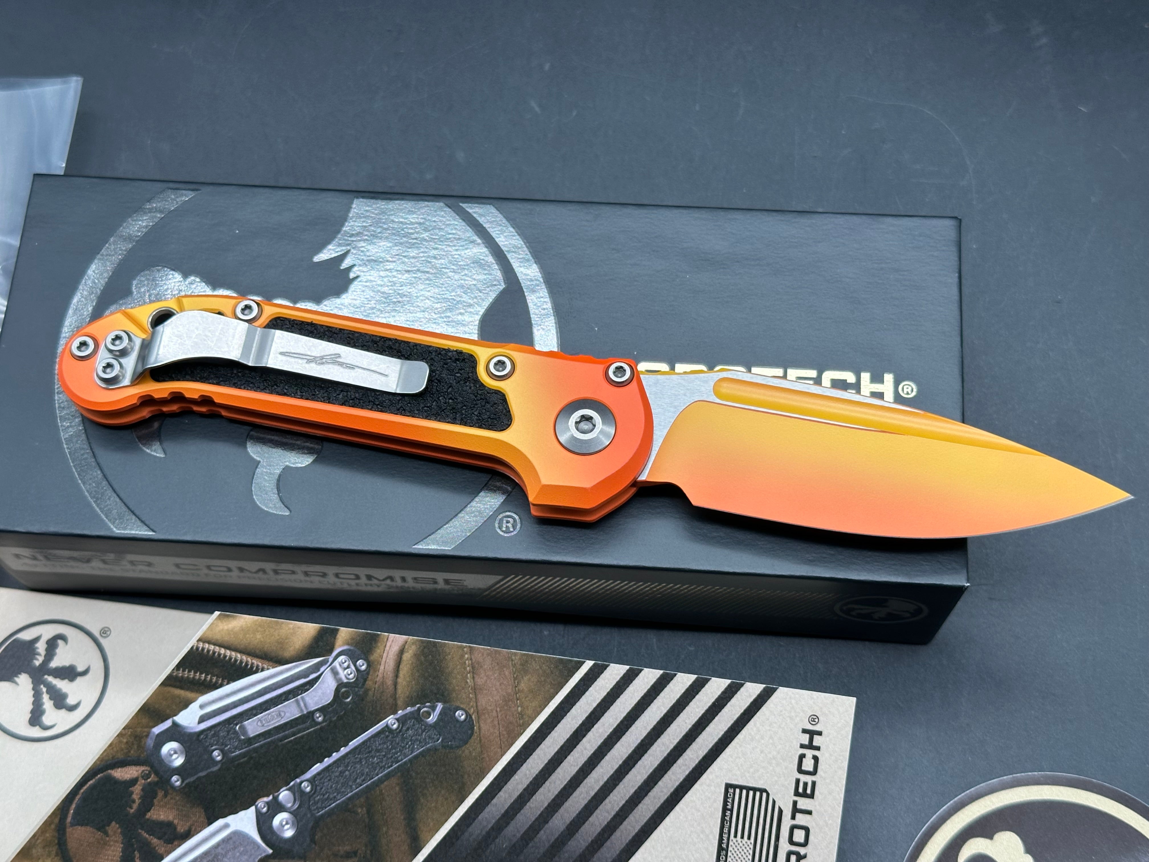 Microtech LUDT Sunrise 1135-1 LPSUS LUDT Gen III drop point sunrise orange