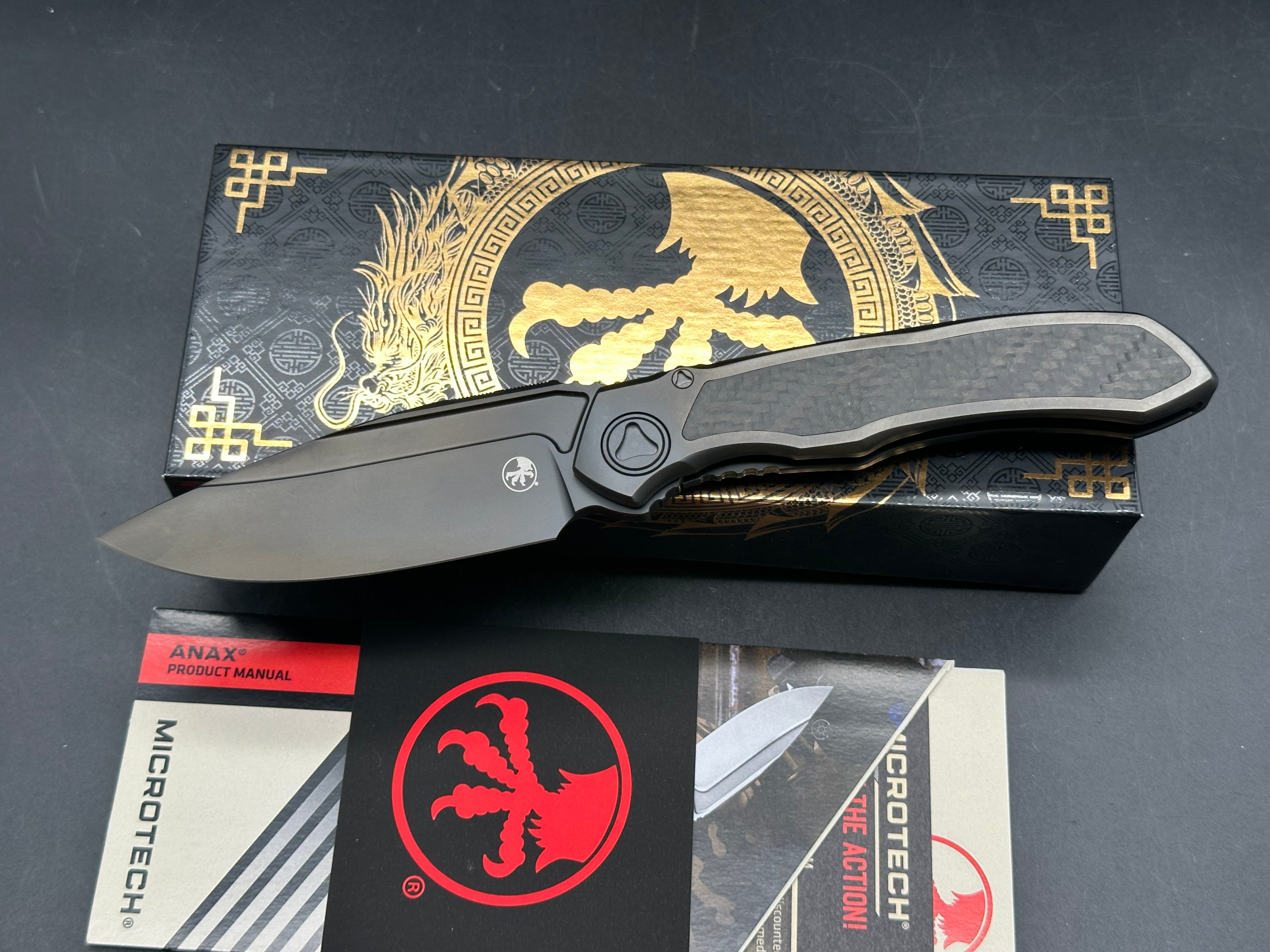 Microtech Anax S/E - DLC Titanium - Carbon Fiber Inlay - DLC Blade