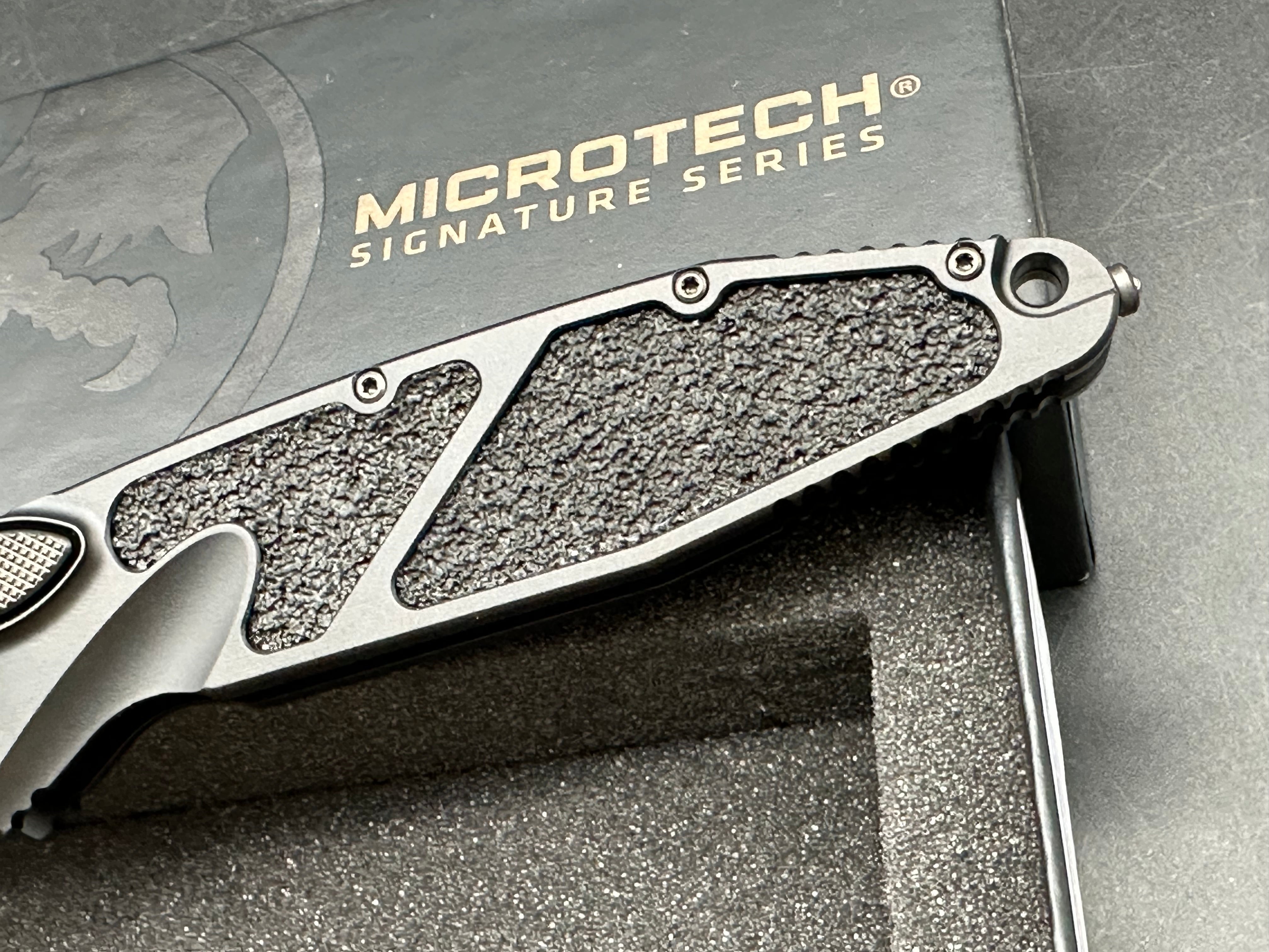 Microtech Socom Elite Shadow Spike Grind Spear Point DLC Deep Engraved Signature Series