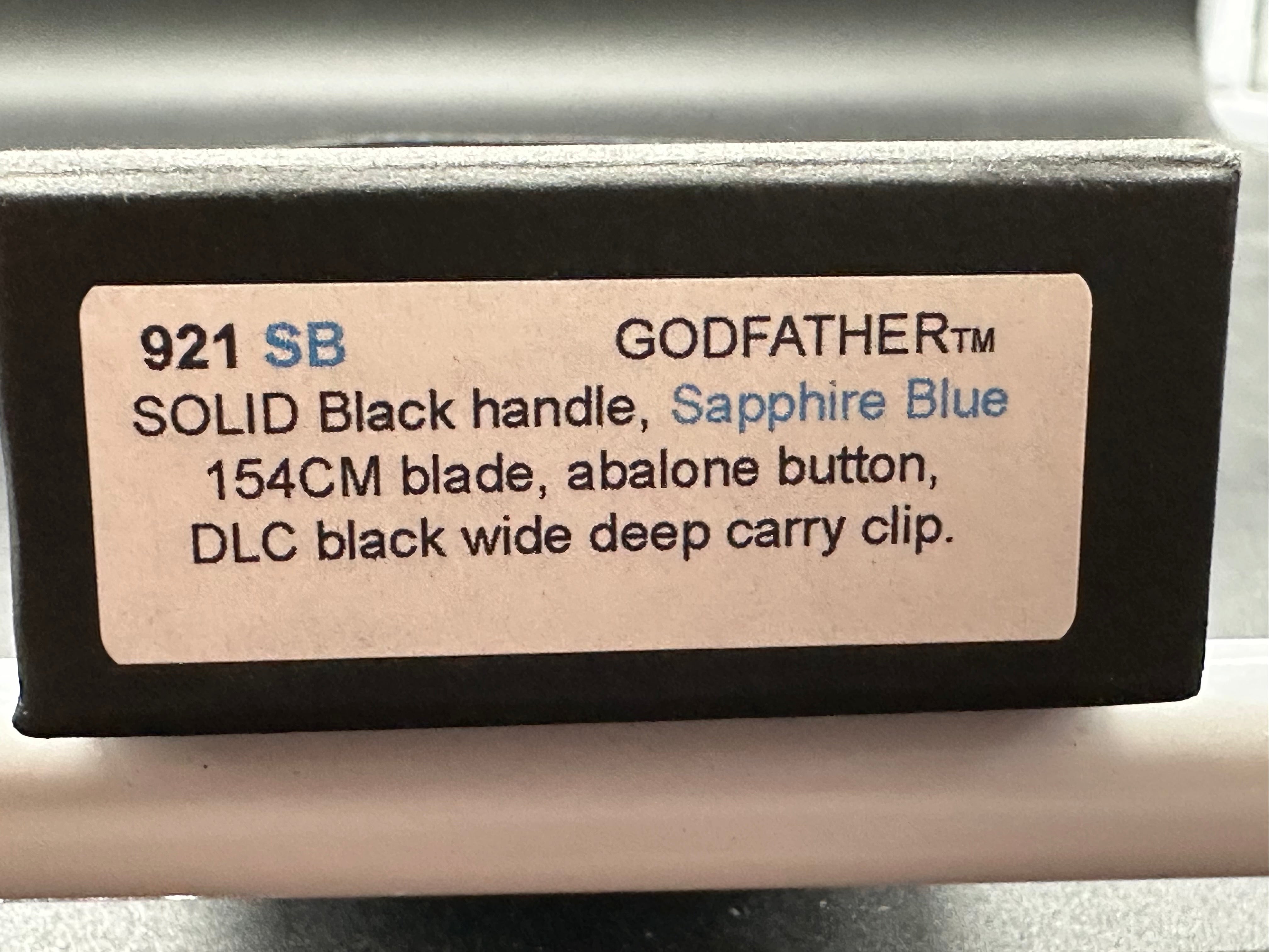 ProTech Godfather - Black Handle - Sapphire Blue Blade