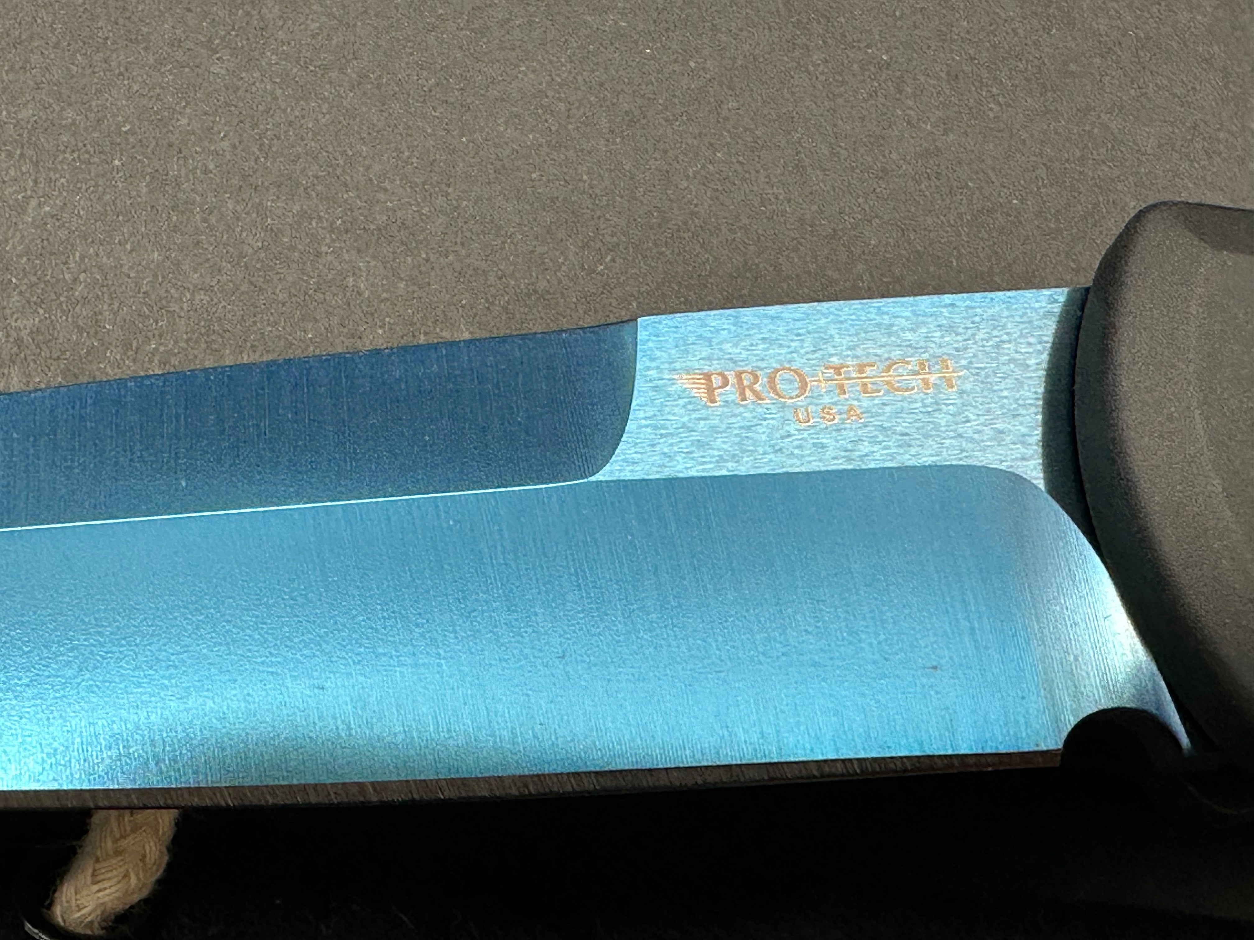 ProTech Godfather - Black Handle - Sapphire Blue Blade