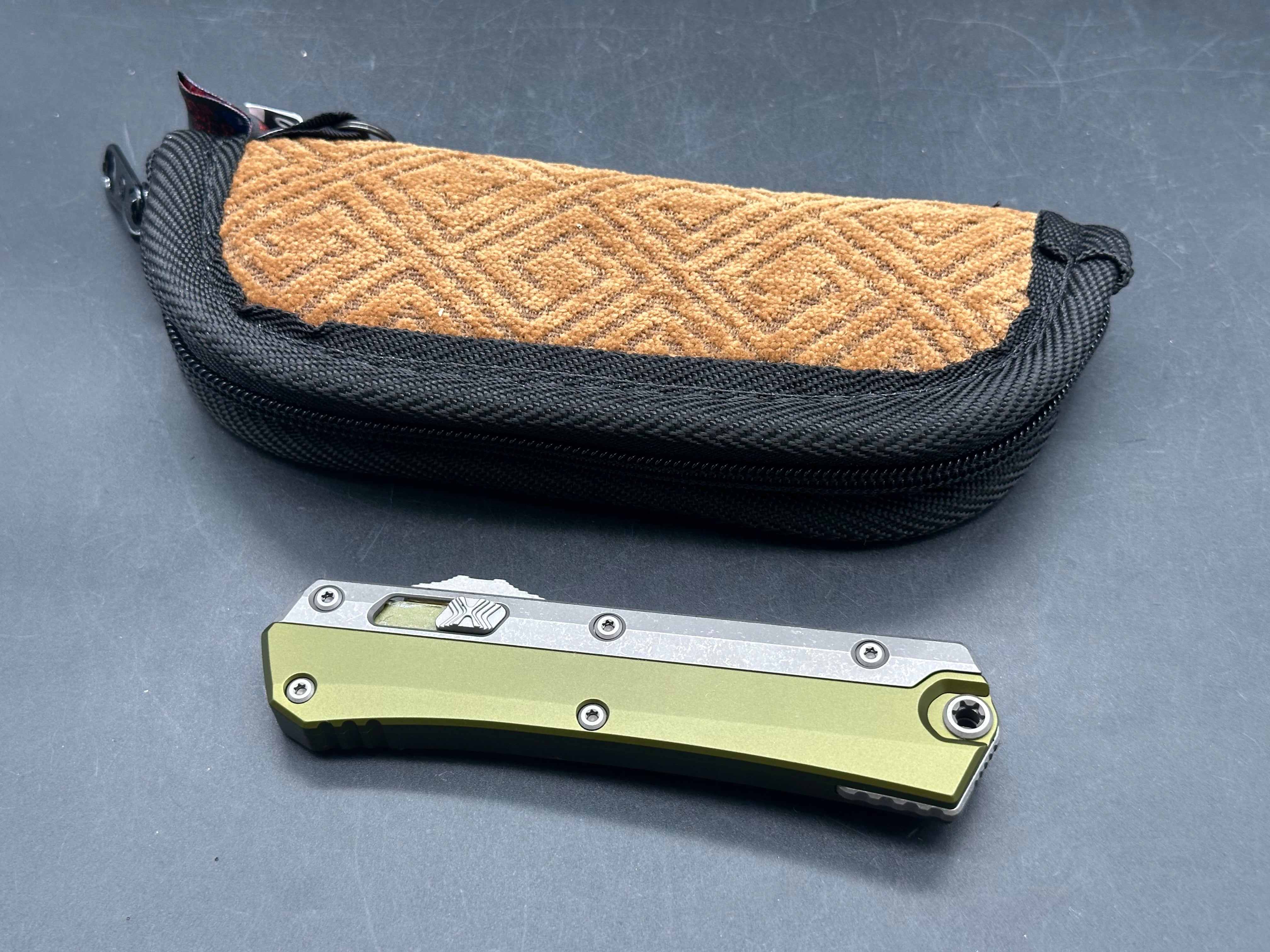 Microtech Glykon Apocolyptic OTF OD Green Aluminum & Gray Titanium Handle, Bohler M390