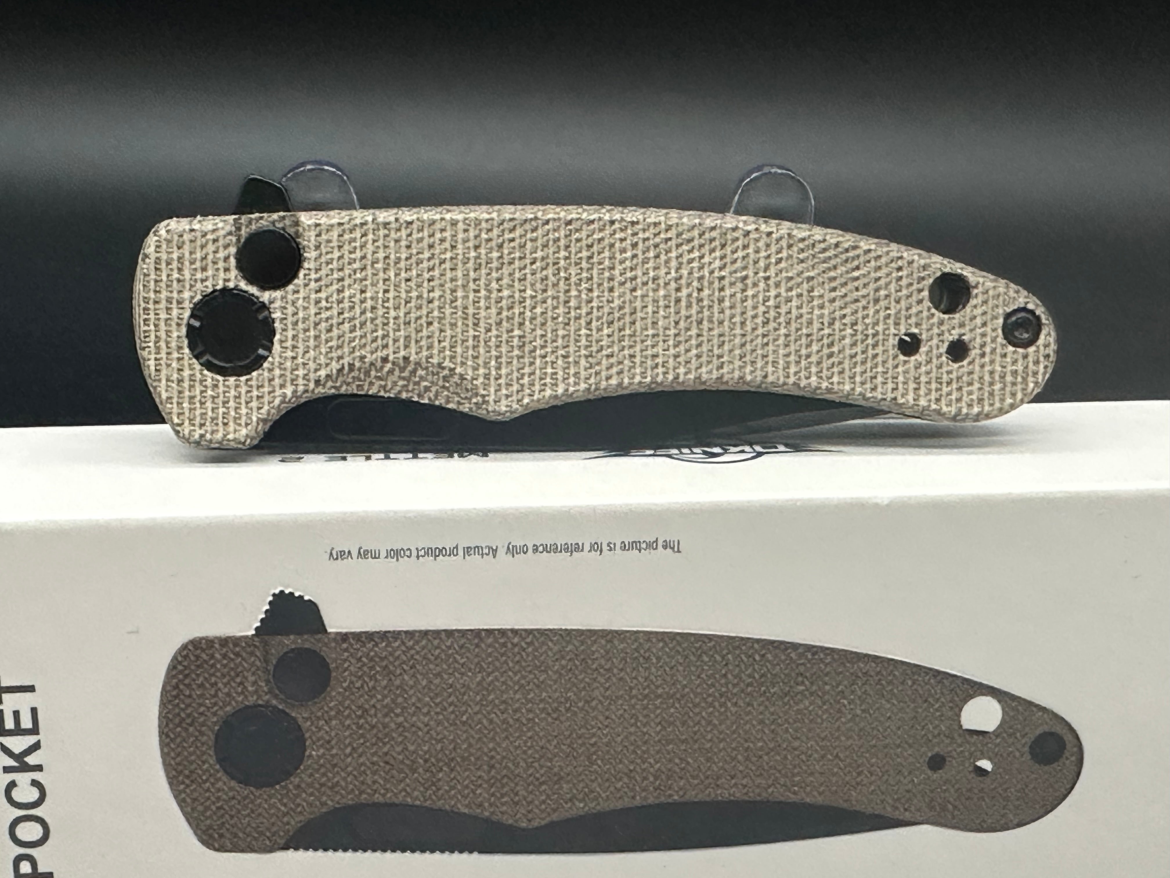 Olight Oknife Mettle 2 154CM blade OD Green Micarta Handles, Button Lock