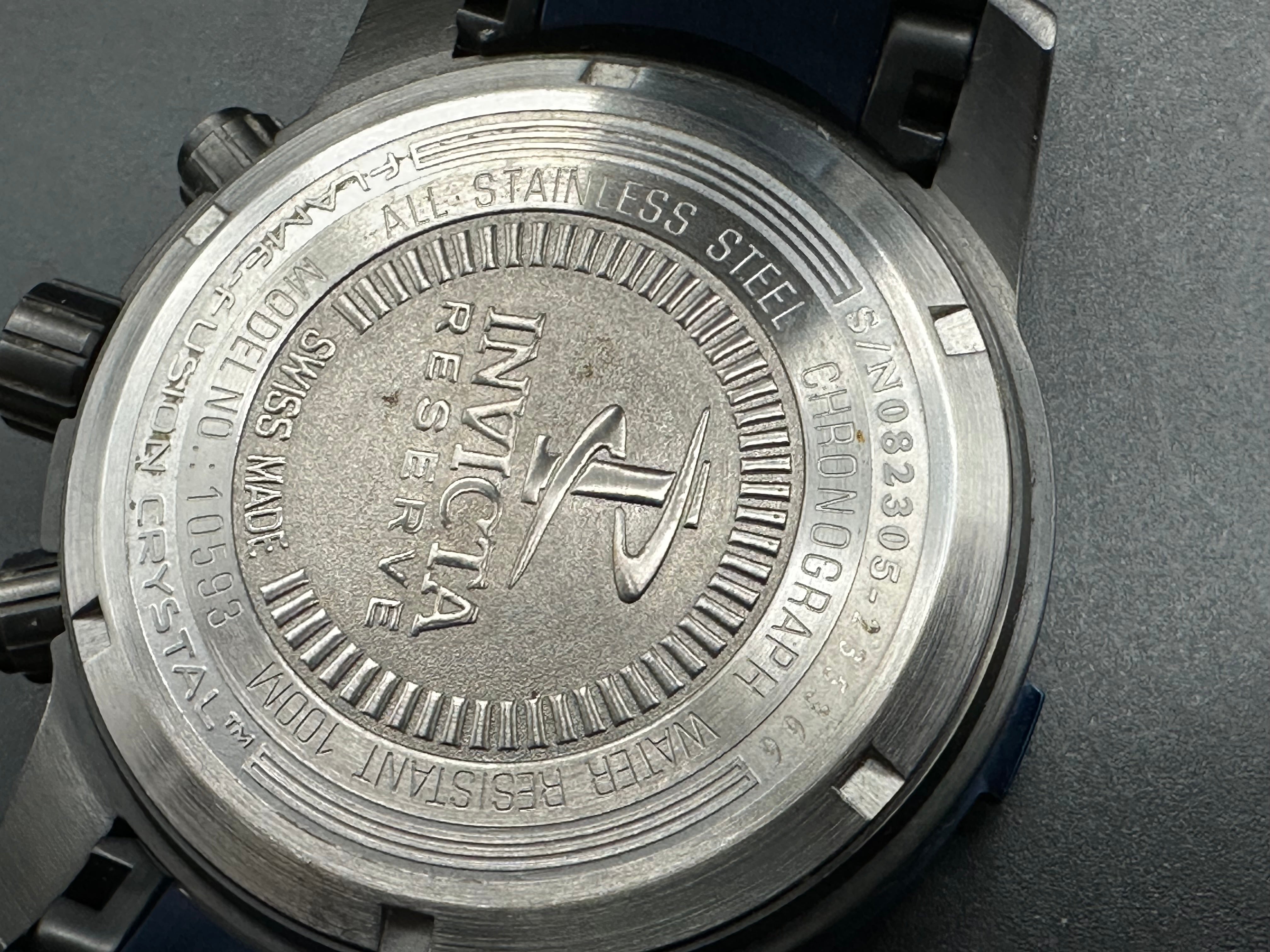 Invicta Reserve black and blue stainless steel watch