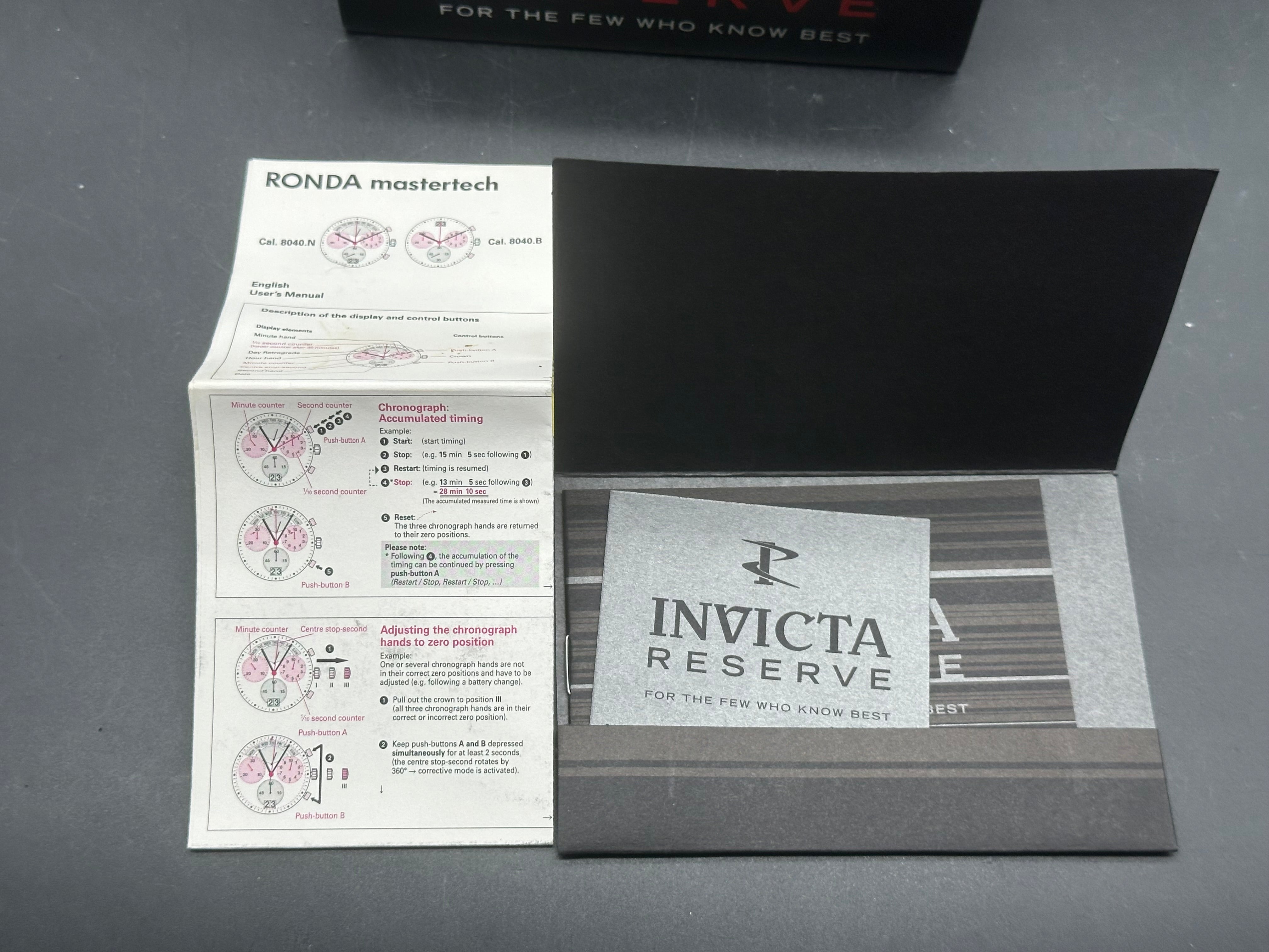 Invicta Reserve black and blue stainless steel watch