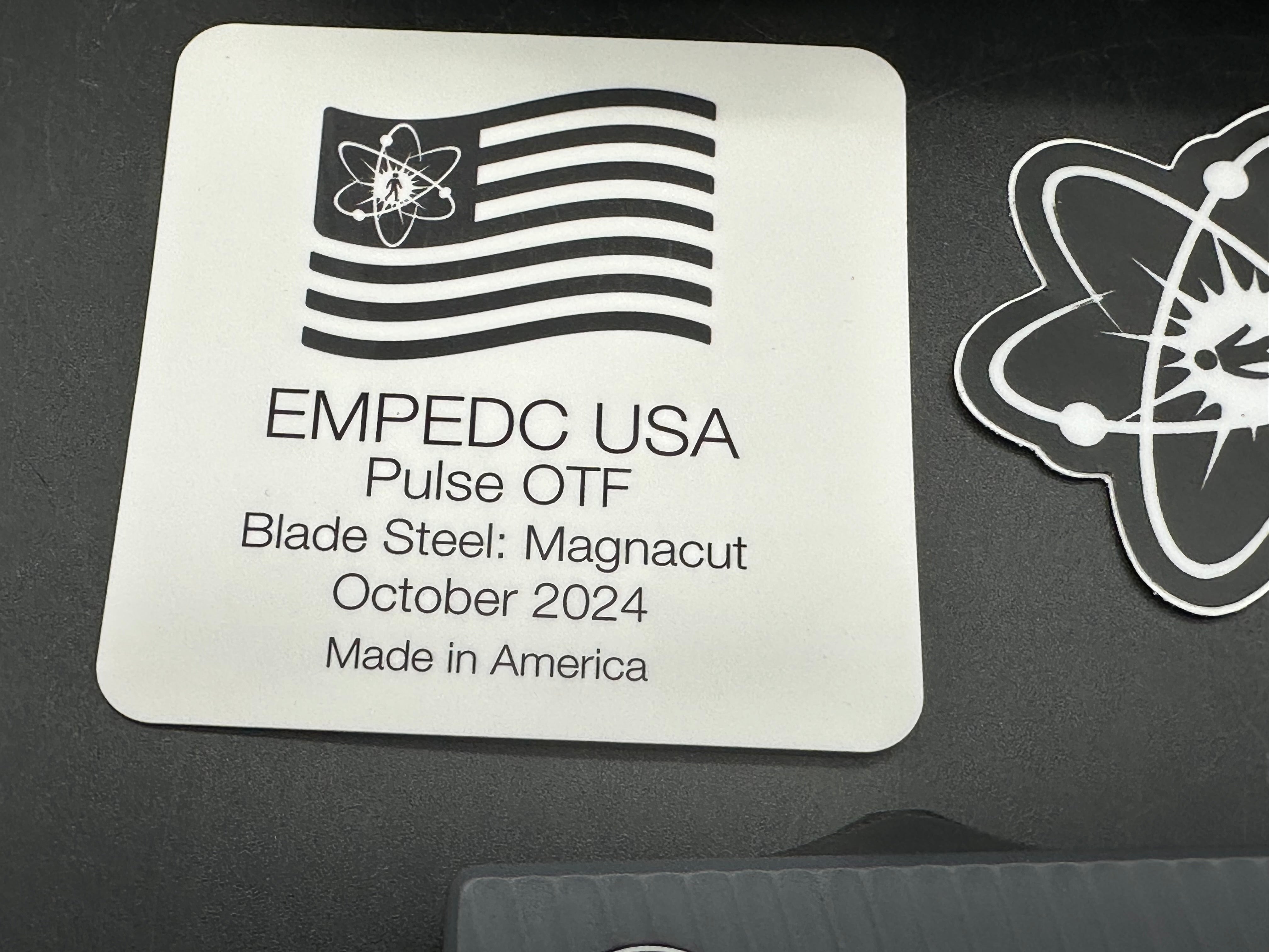 Emp edc pulse OTF grey aluminum handle with black reverse tanto blade