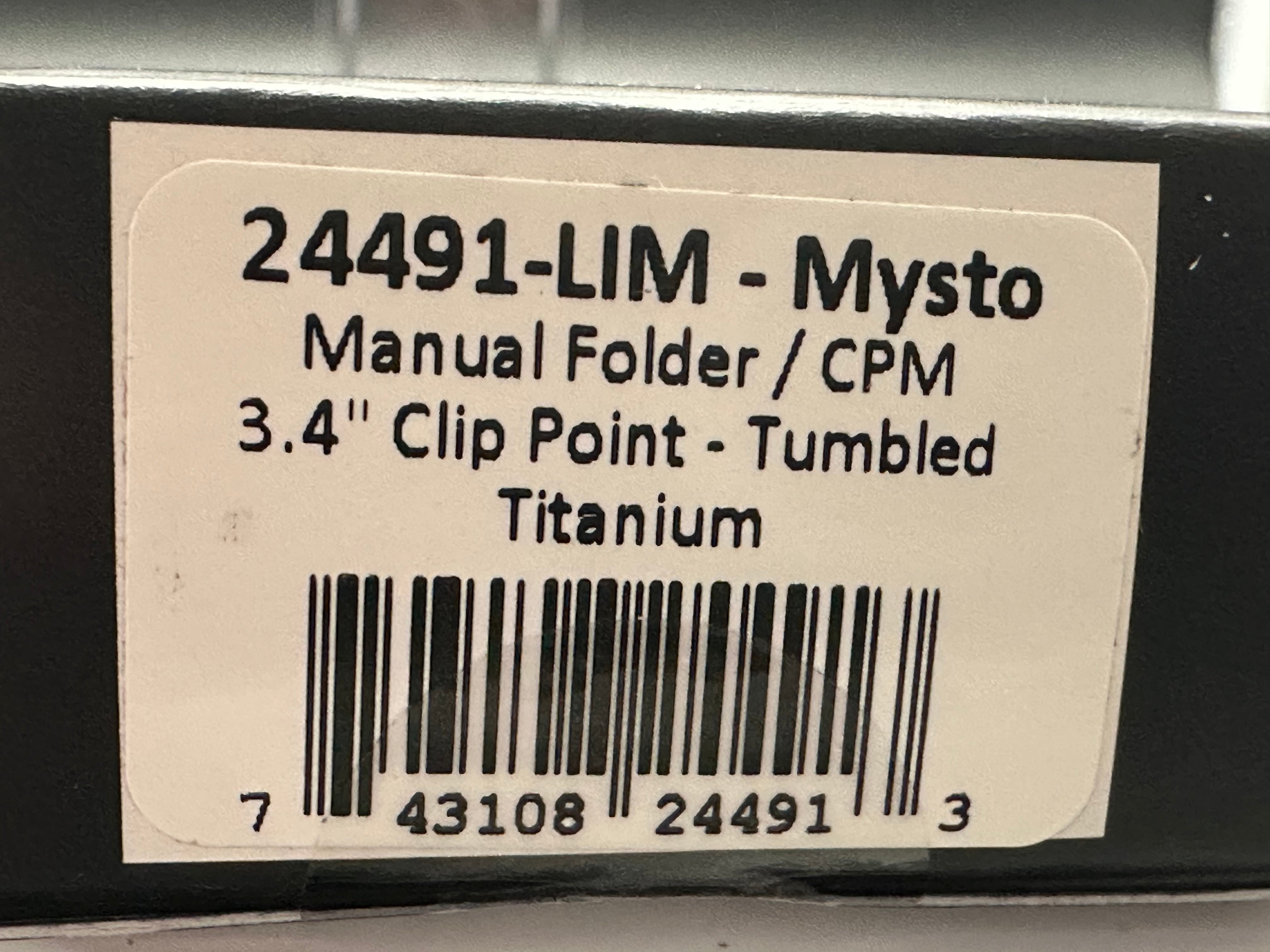 HOGUE MYSTO MANUAL FOLDER AXIS LOCK POCKET KNIFE TITANIUM HANDLE MAGNACUT STEEL BLADE CLIP POINT 24491-LIM