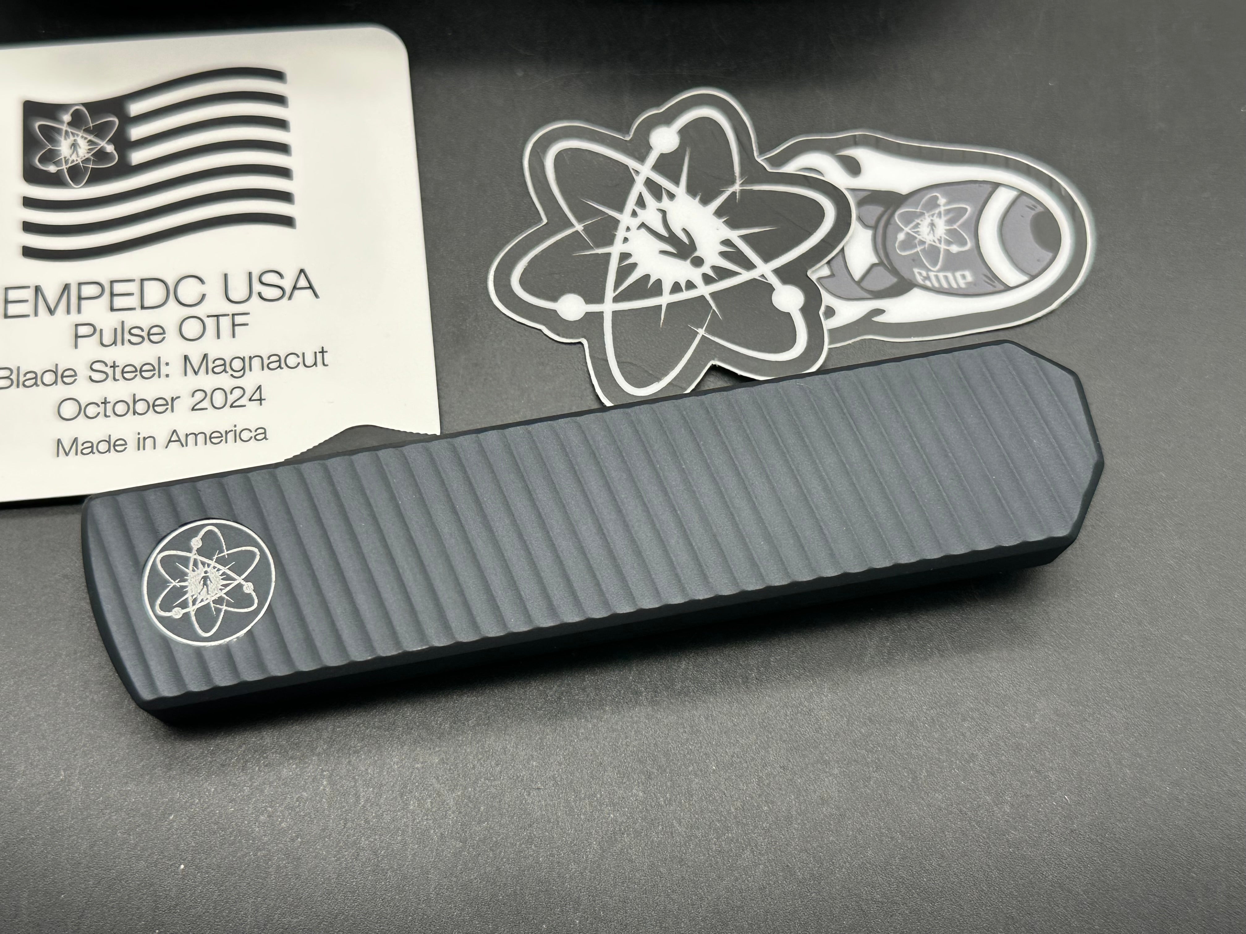 Emp edc pulse - blush grey aluminum handle and black reverse tanto style magnacut blade