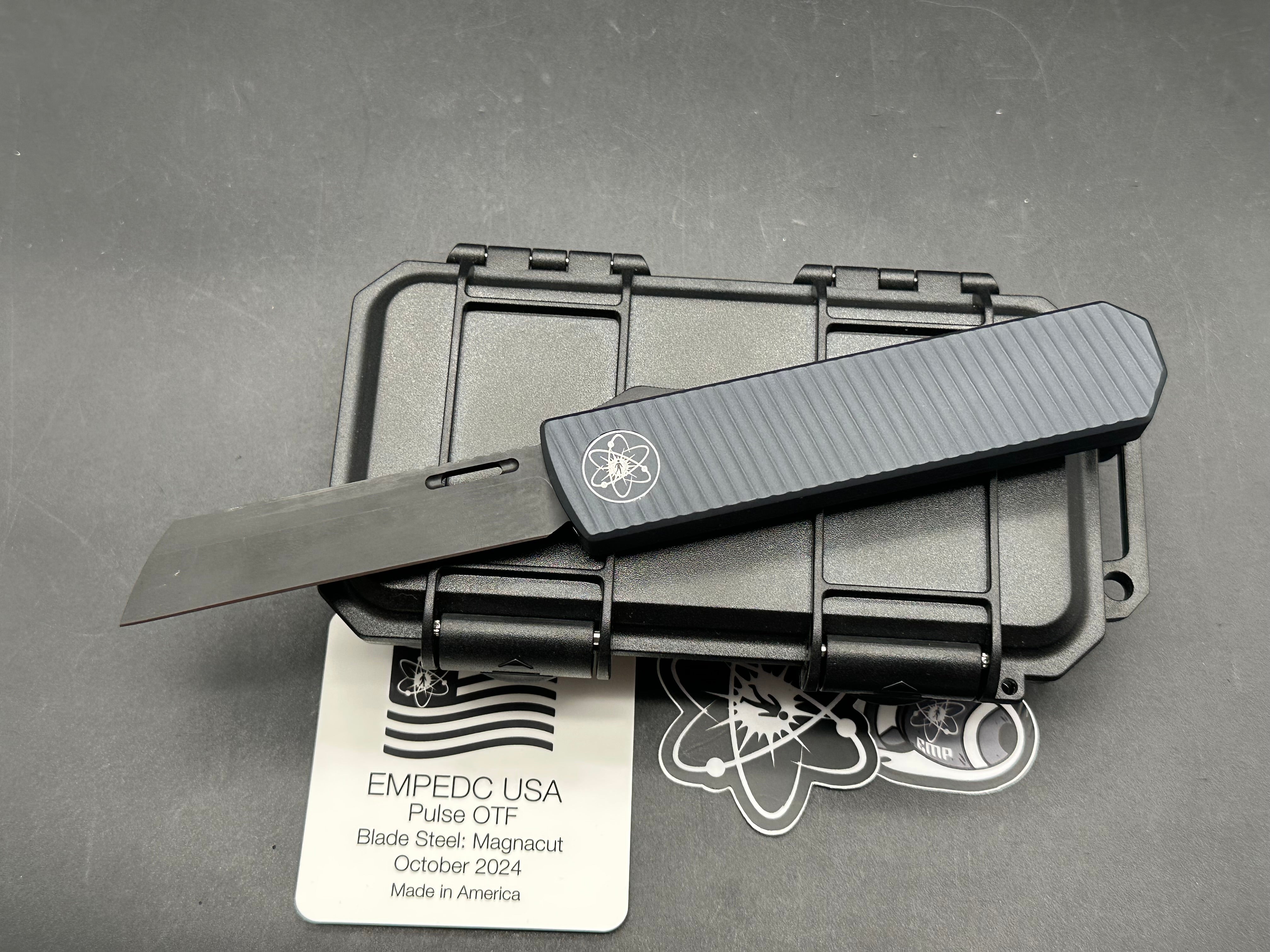 Emp edc pulse - blush grey aluminum handle and black reverse tanto style magnacut blade