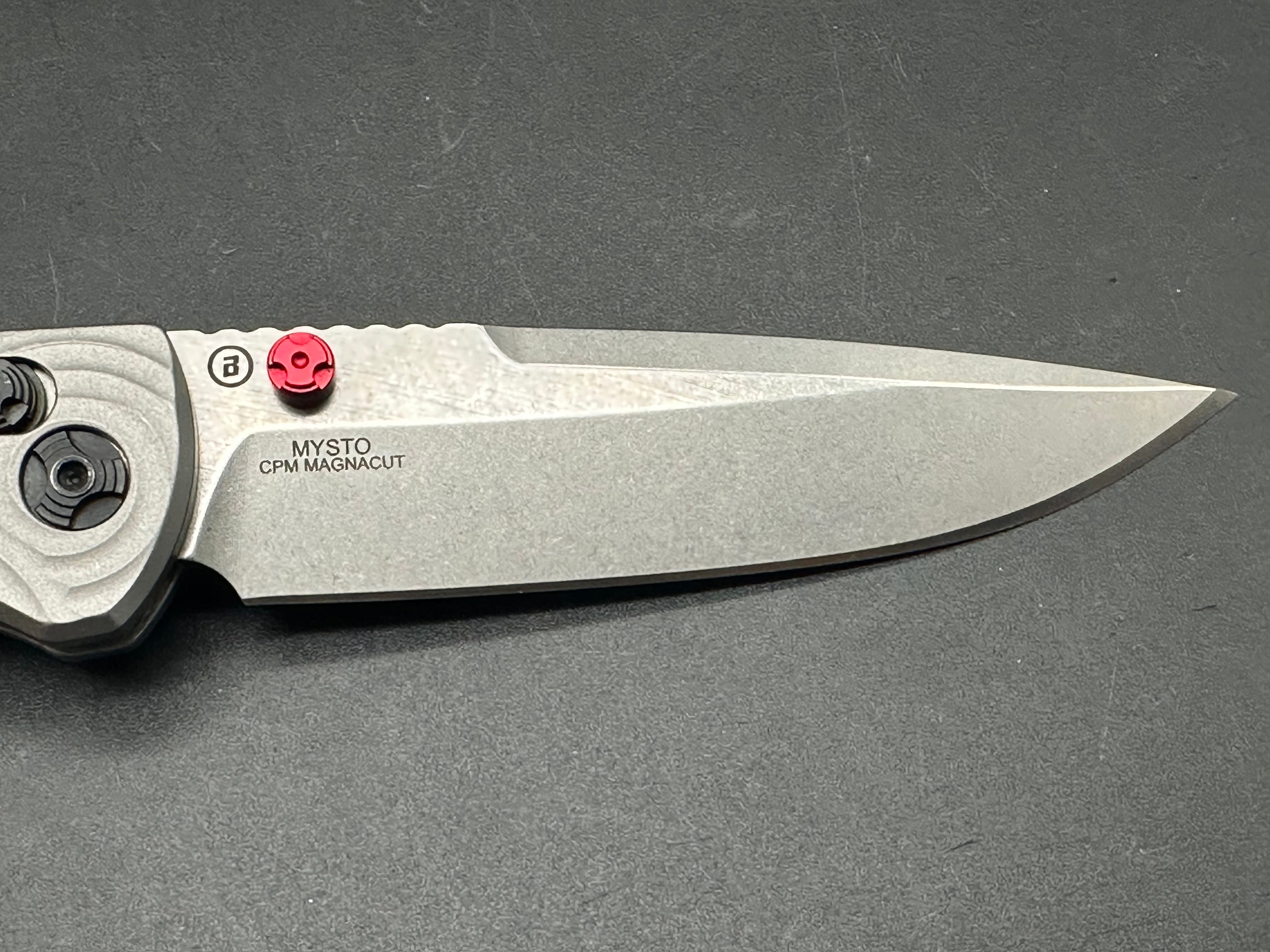 HOGUE MYSTO MANUAL FOLDER AXIS LOCK POCKET KNIFE TITANIUM HANDLE MAGNACUT STEEL BLADE CLIP POINT 24491-LIM