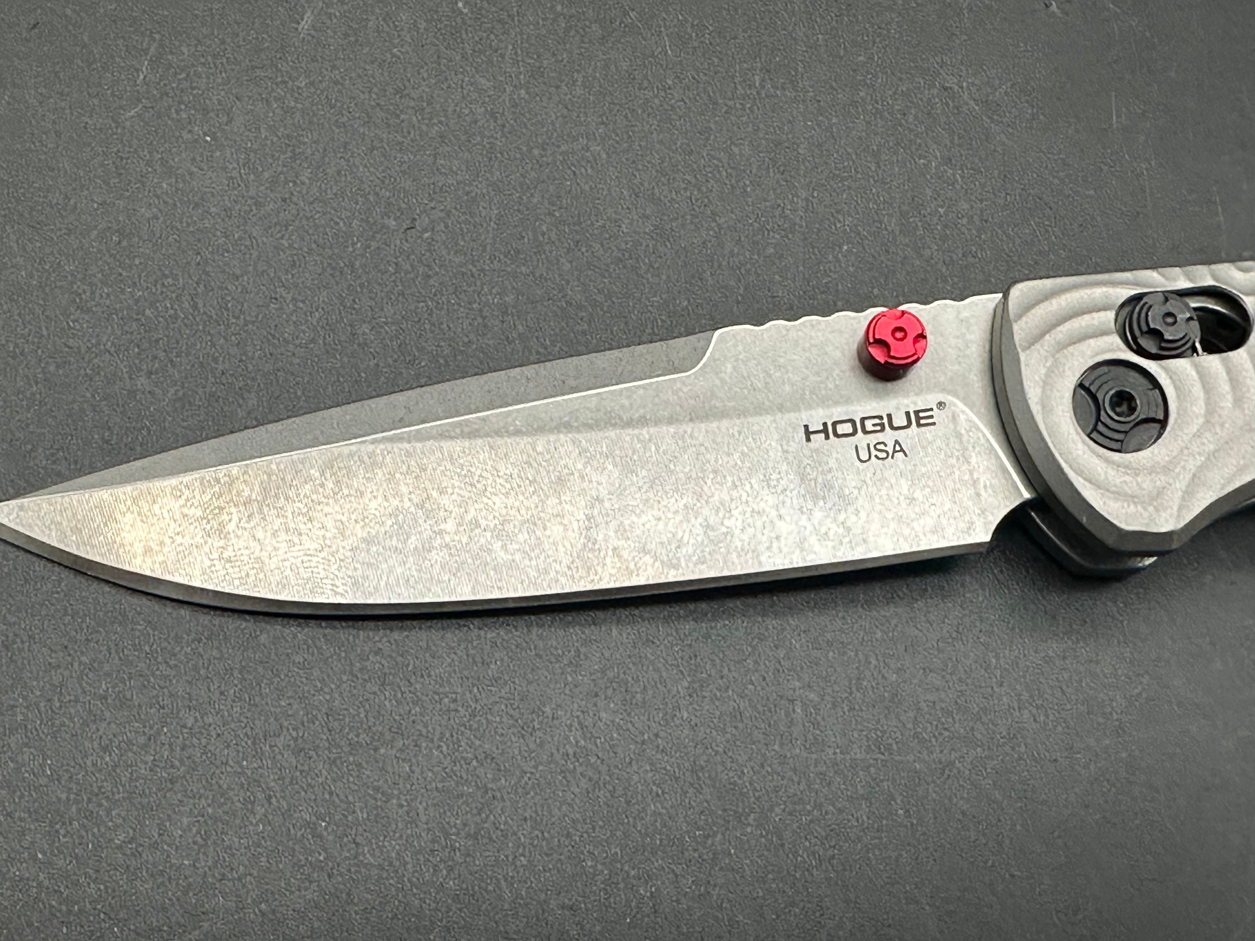 HOGUE MYSTO MANUAL FOLDER AXIS LOCK POCKET KNIFE TITANIUM HANDLE MAGNACUT STEEL BLADE CLIP POINT 24491-LIM