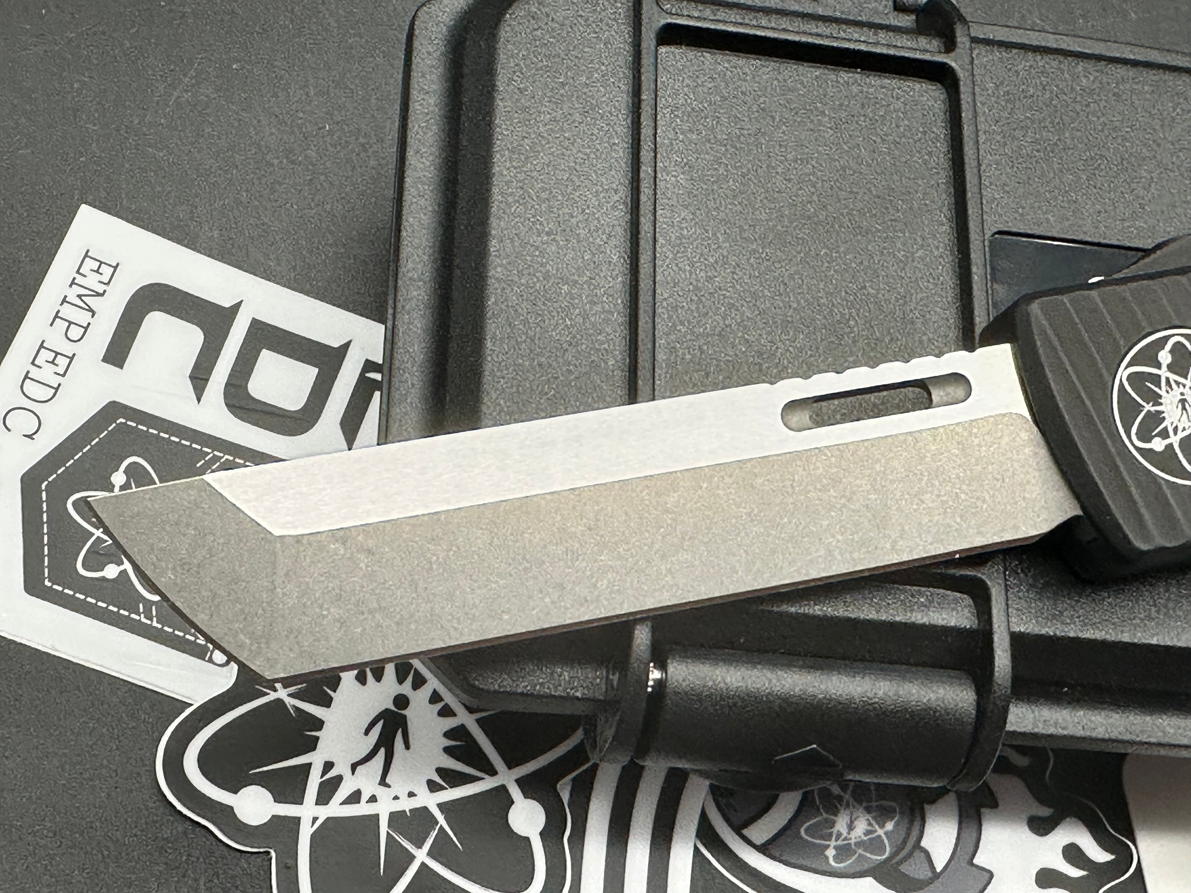 Emp EDC Pulse - black handle with a steel blade -two tone with stonewash and polished