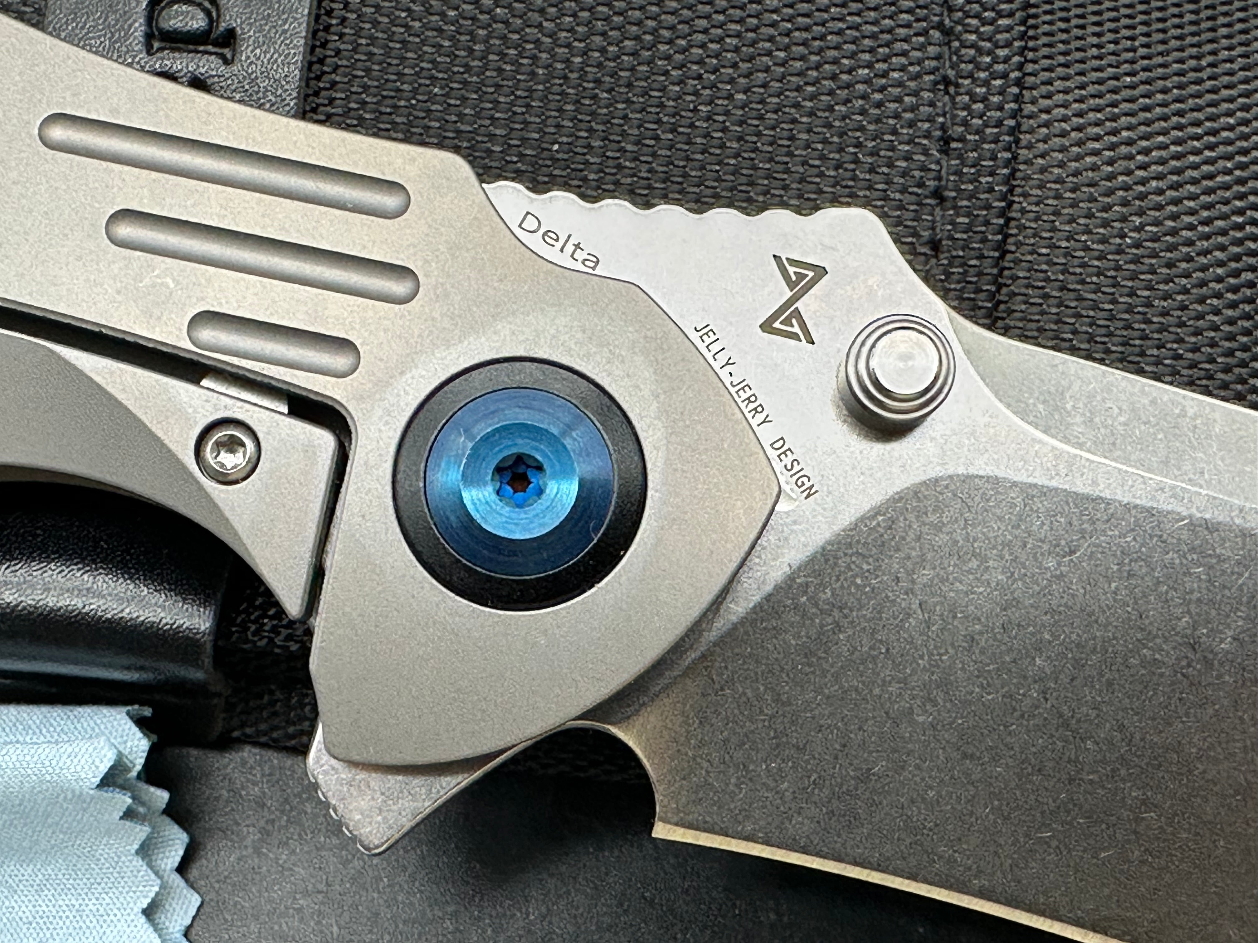 Kansept Delta Titanium Handle with Carbon Fiber Inlays, CPM-S35VN (3.50” Satin DP) Blade