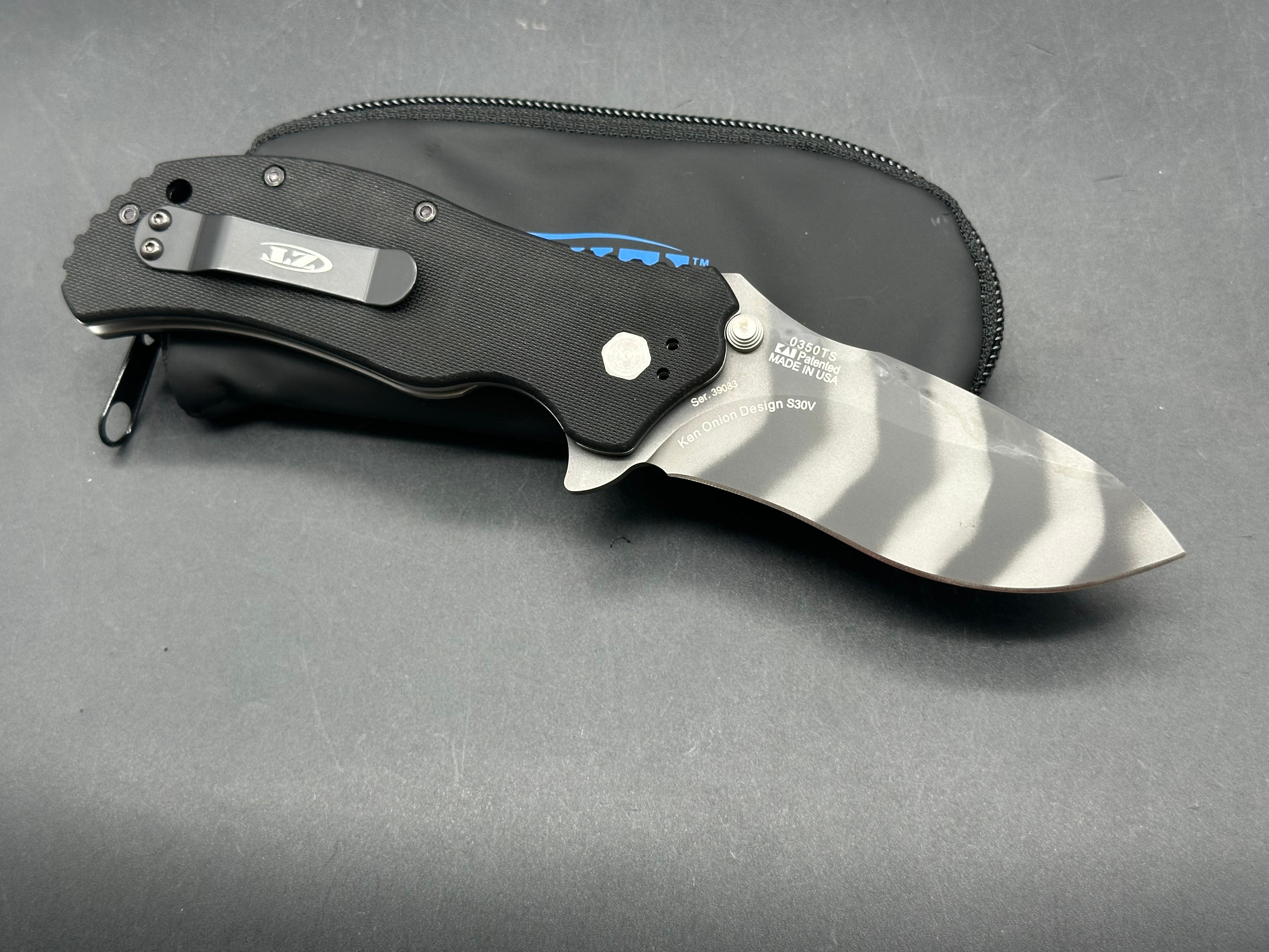 Zero Tolerance 0350TS Black G-10 Handle, CPM-S30V Tiger Stripe (3.25” DP) Blade